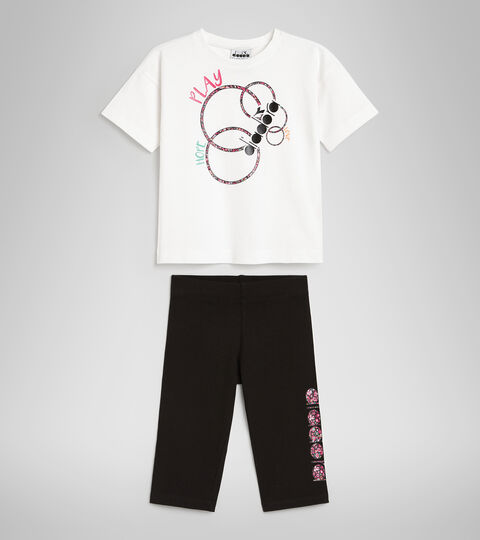 JG.SET HOOPS, OPTICAL WHITE Stretchy T-shirt and shorts set - Girls JG.SET HOOPS OPTICAL WHITE - Diadora