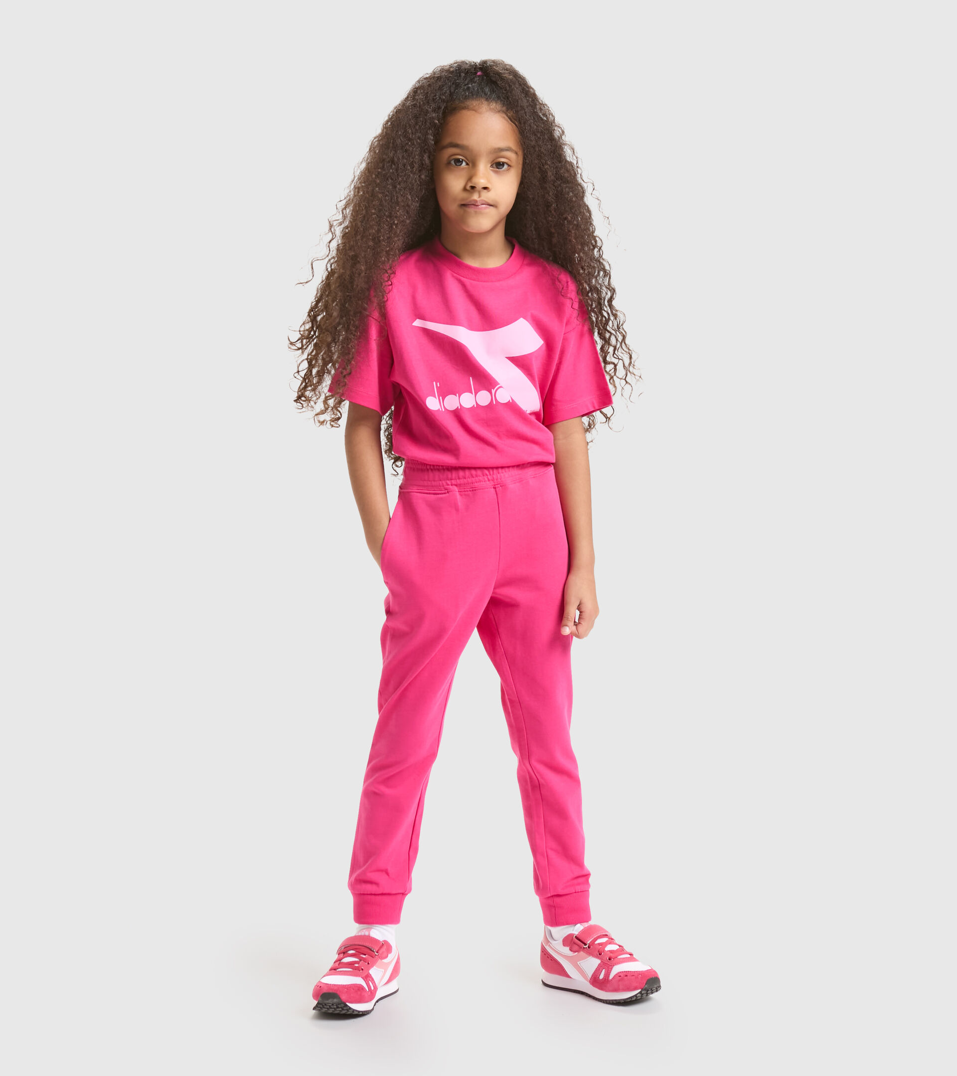 Cotton sports trousers - Unisex JU.CUFF PANTS RAINBOW SHOCKING PINK - Diadora