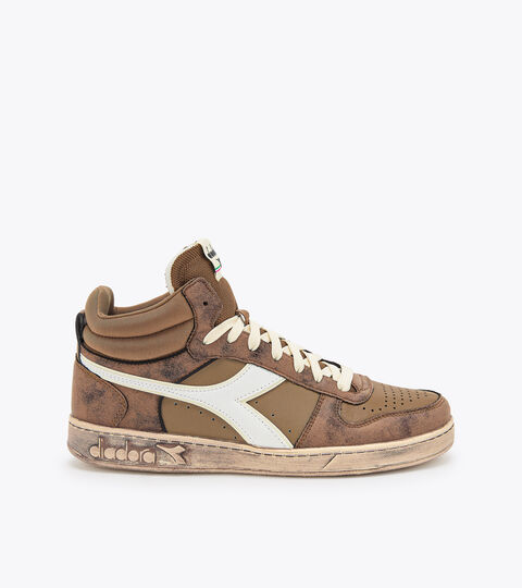 Scarpa sportiva - Unisex MAGIC BASKET DEMI STAINED MARRONE COCOA CREME/BIANCO CAN - Diadora