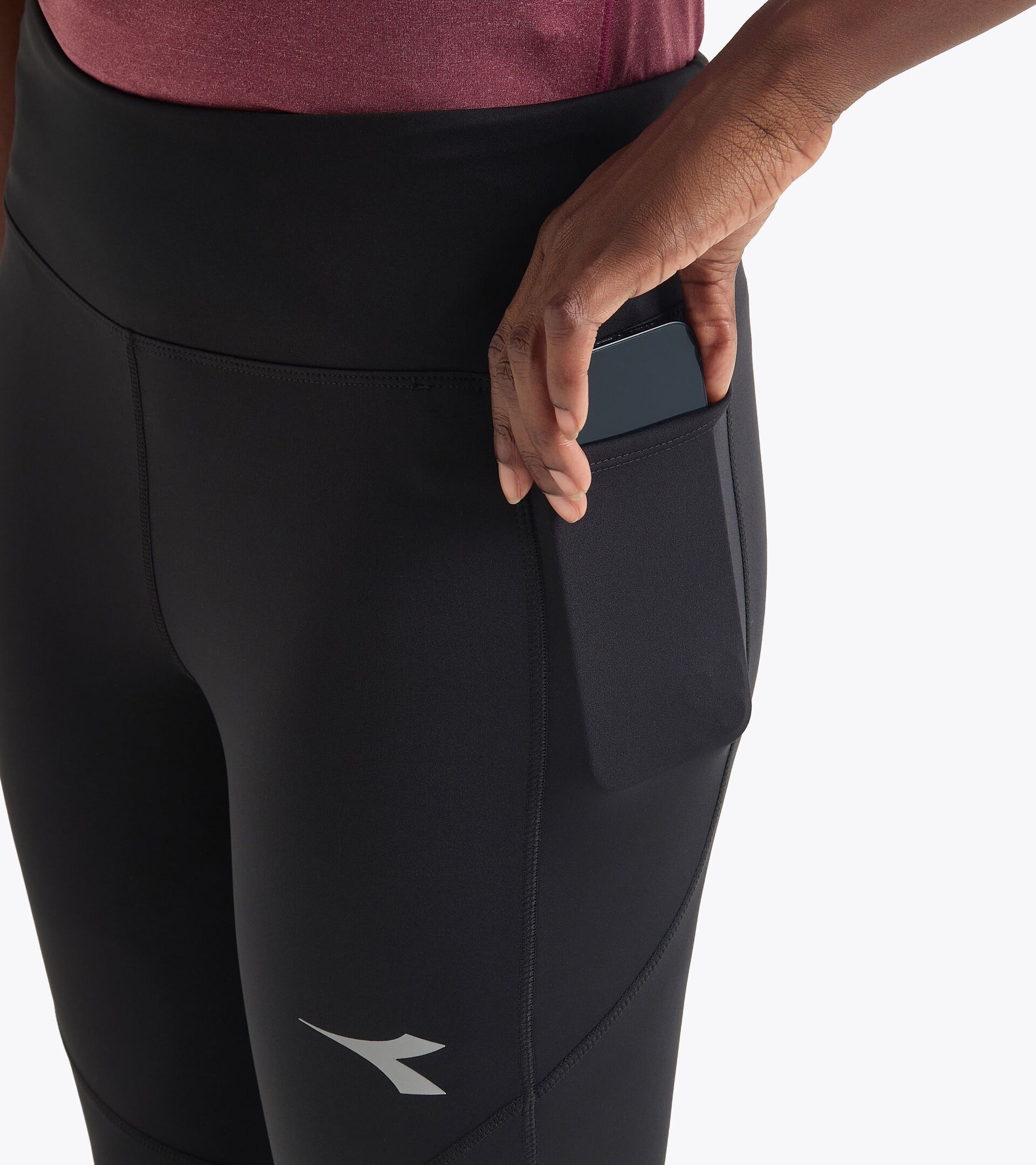 Mallas de running para invierno§Mujer L. TIGHTS RUN CREW NEGRO - Diadora