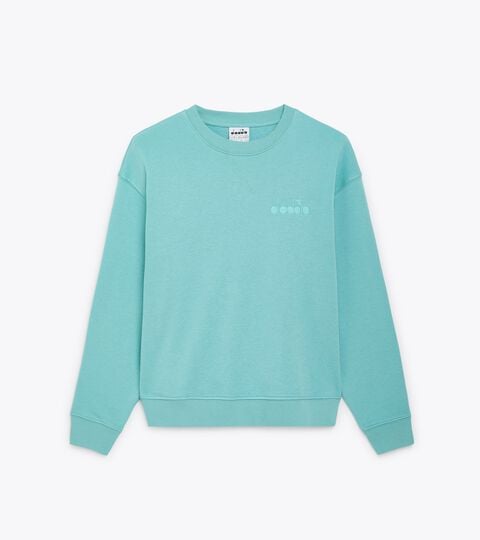 SWEATSHIRT CREW ATHL. LOGO, TURQUOISE (65135) Sweatshirt - Gender Neutral SWEATSHIRT CREW ATHL. LOGO TURQUOISE (65135) - Diadora