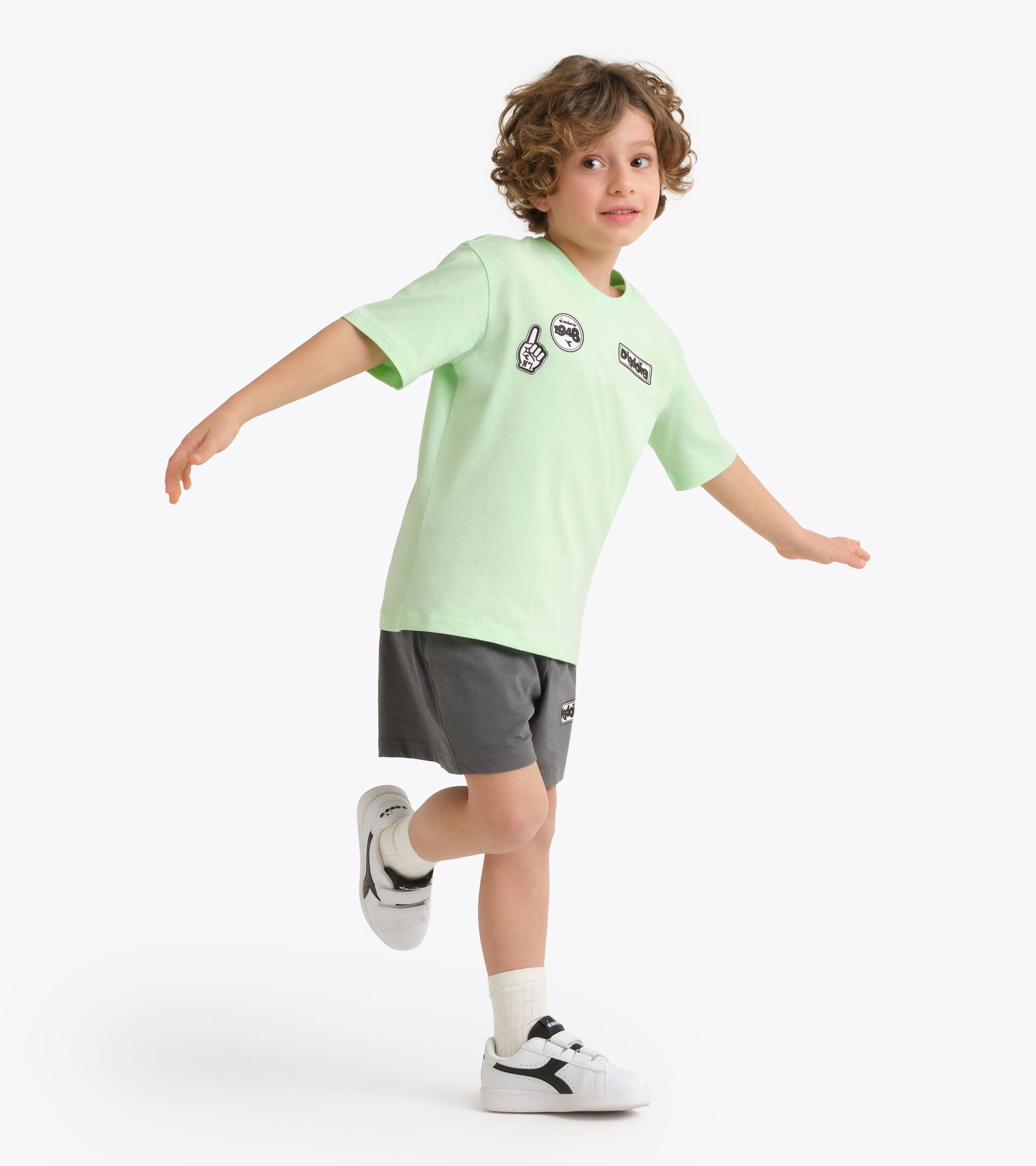 Conjunto deportivo - Camiseta y pantal&oacute;n corto - Ni&ntilde;o JB. SET  ESS. SPORTS I SS VERDE PATINA - Diadora