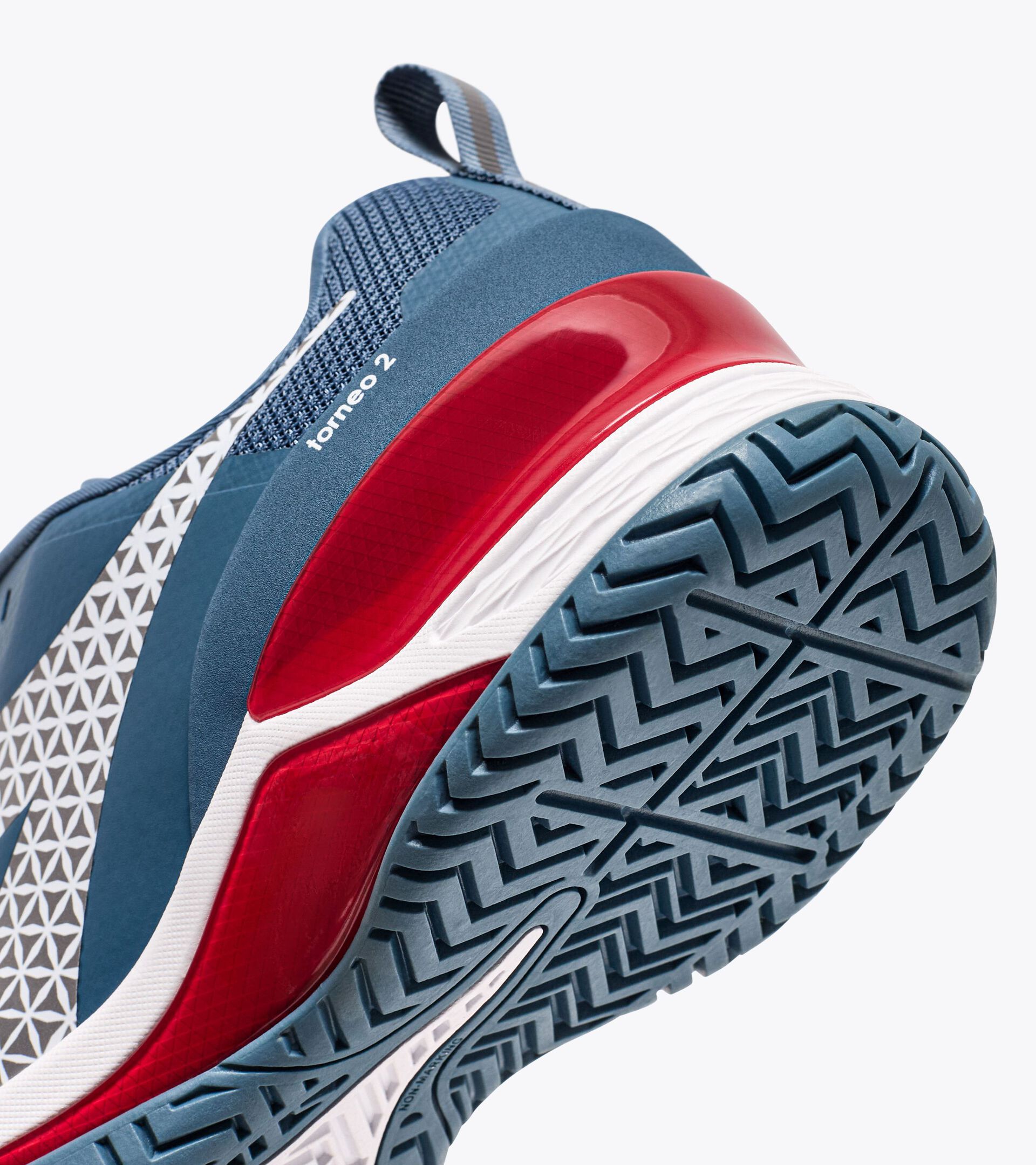 Tennis shoes for hard surfaces or clay - Men BLUSHIELD TORNEO 2 AG OCEANVIEW/WHITE/SALSA - Diadora