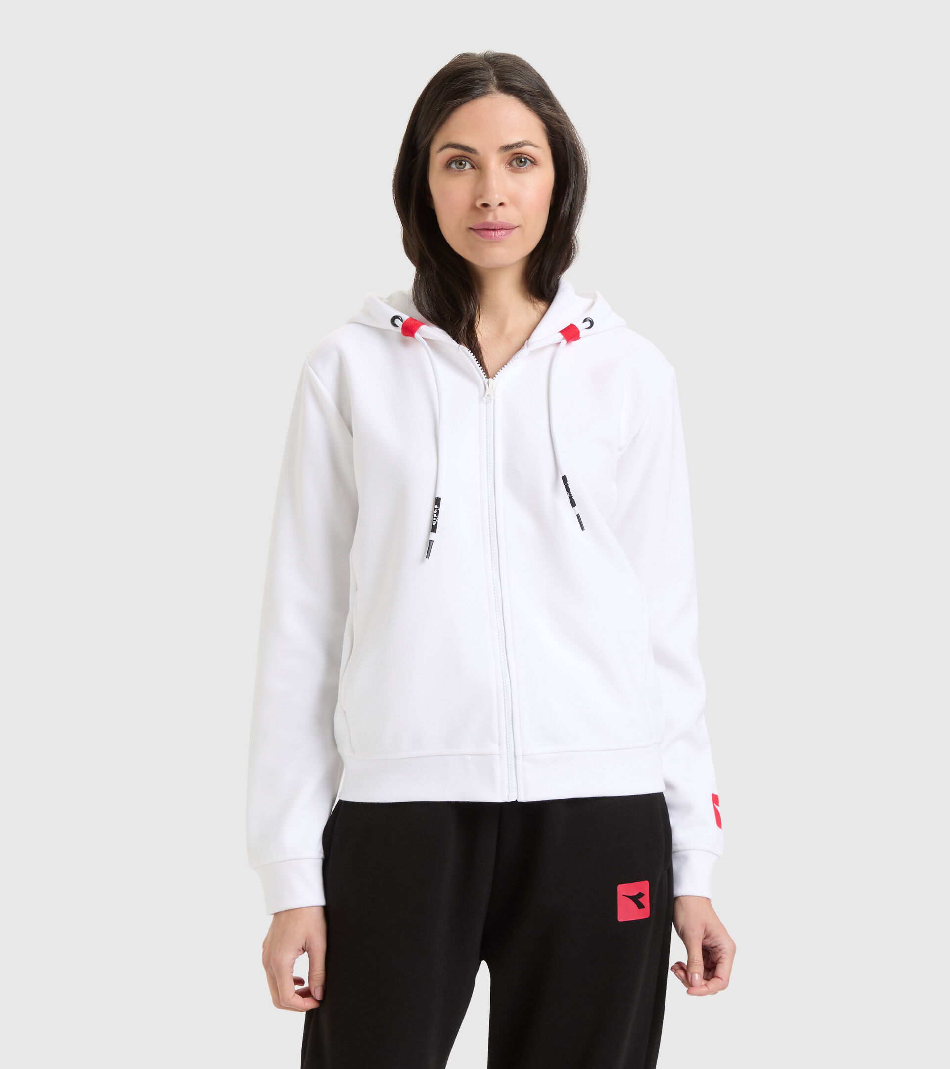 Sudadera deportiva- Mujer L. FZ HOODIE URBANITY BLANCO VIVO - Diadora