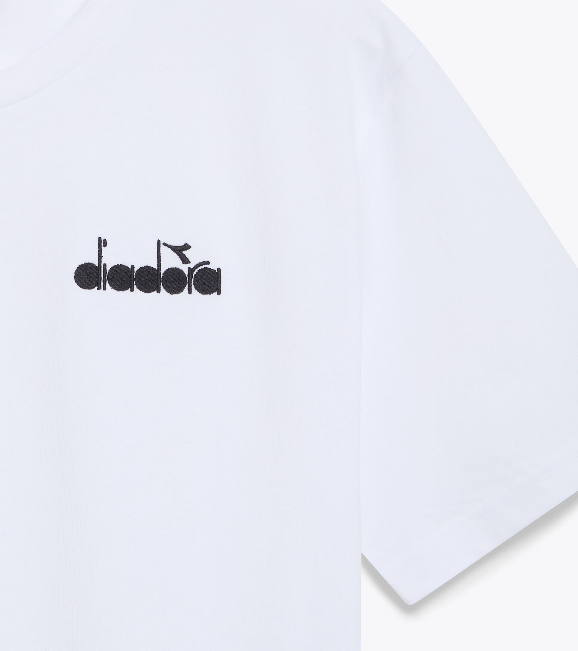 T-shirt - All-Gender T-SHIRT SS LOGO OPTICAL WHITE/BLACK - Diadora