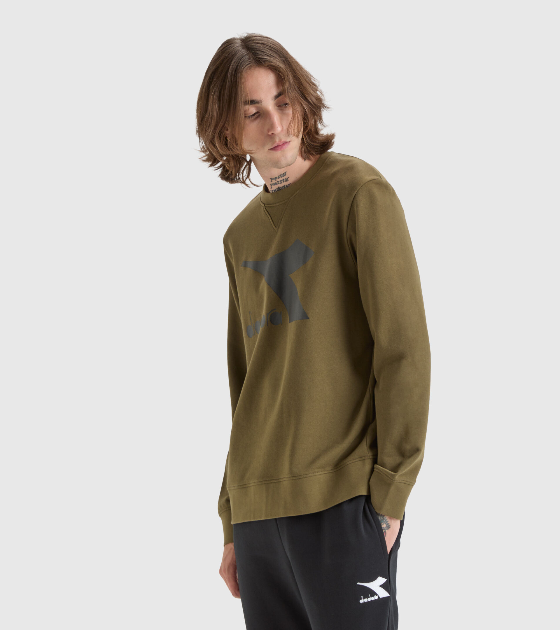 Sportliches Sweatshirt - Herren SWEATSHIRT CREW CHROMIA MILITAROLIV - Diadora