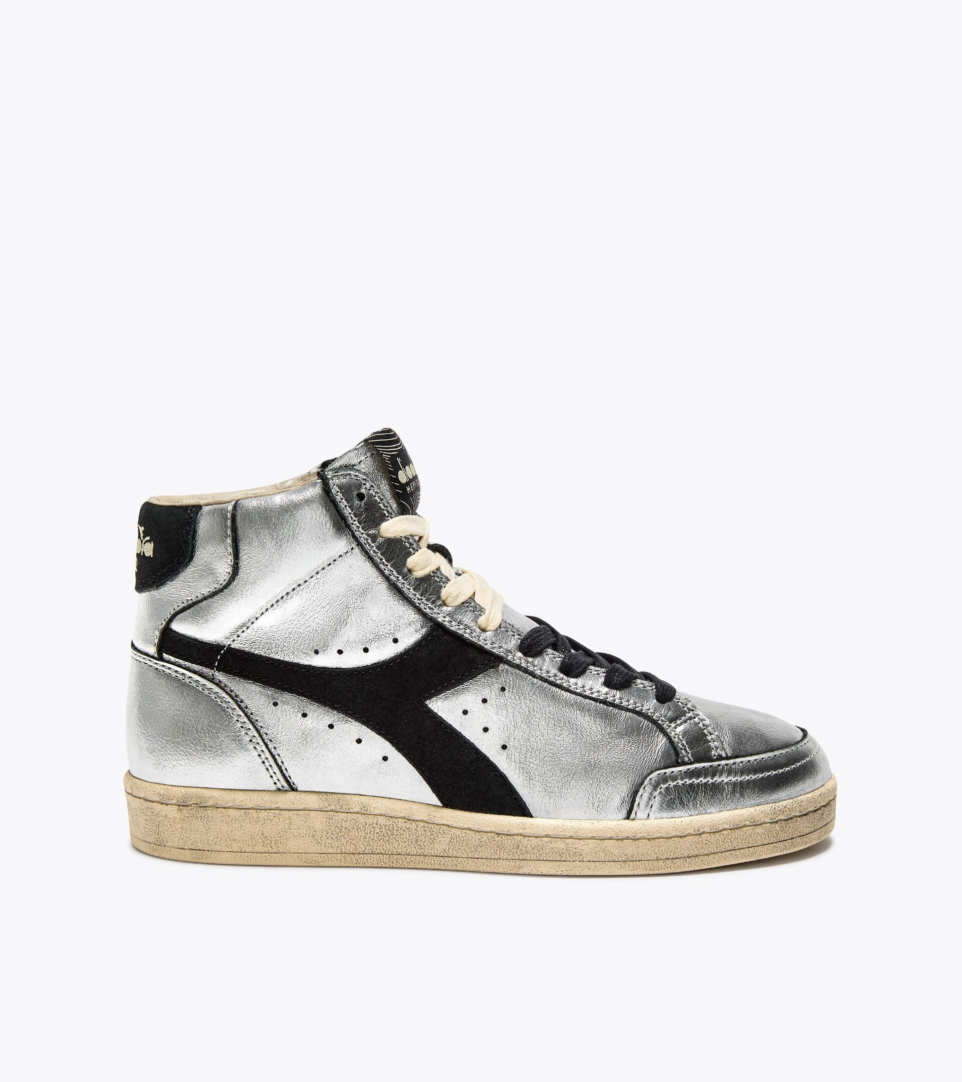 Sneaker Heritage aus metallisiertem Leder - Für alle Geschlechter
 PRESTIGE HIGH METAL USED SILBER - Diadora