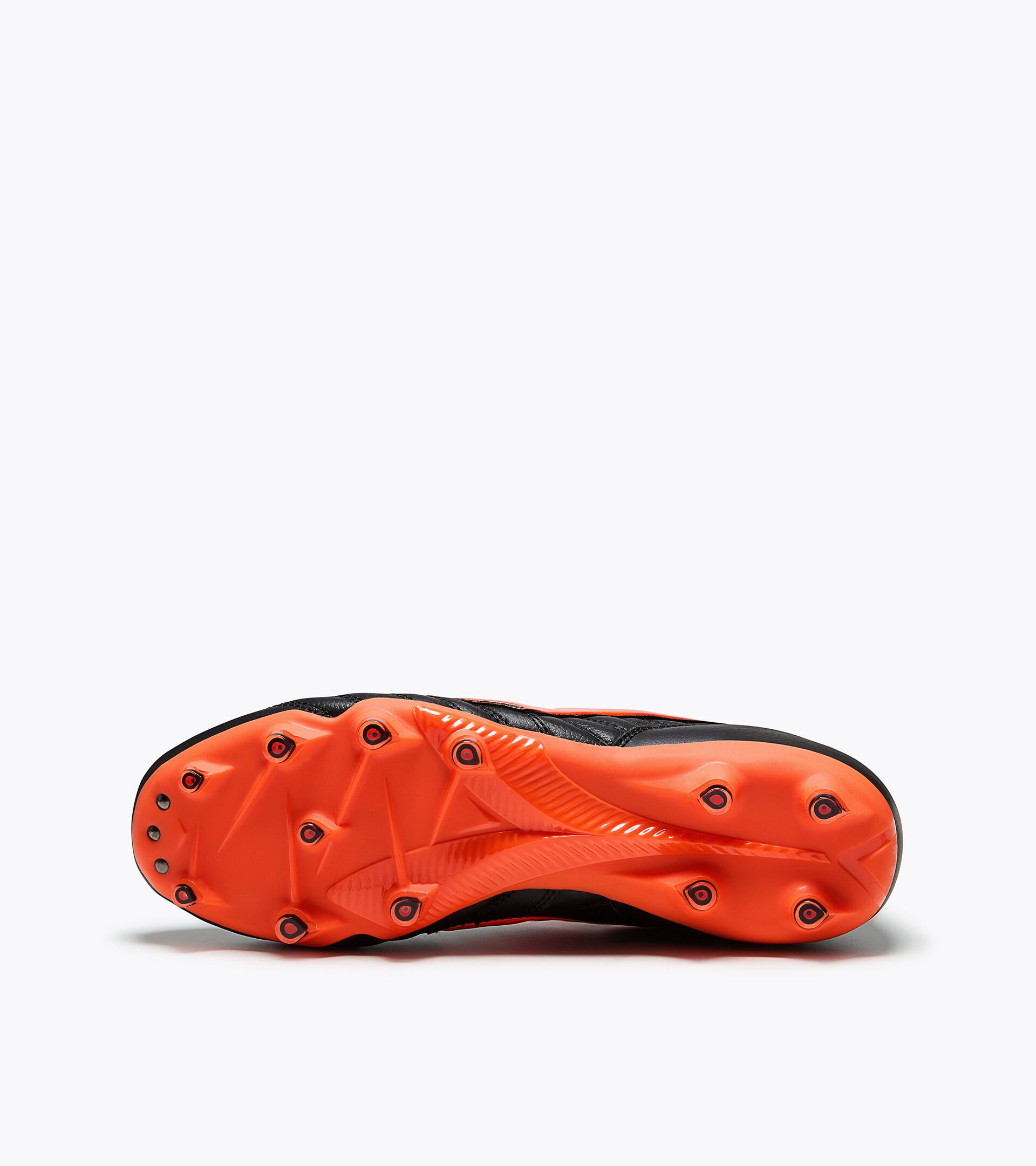 Leather calcio boots for firm grounds - All-gender BRASIL PRO FG BLACK/RED FLUO - Diadora