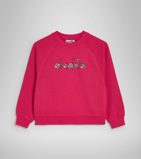 Cotton sports sweatshirt - Girls JG.SWEAT BLOSSOM SHOCKING PINK - Diadora
