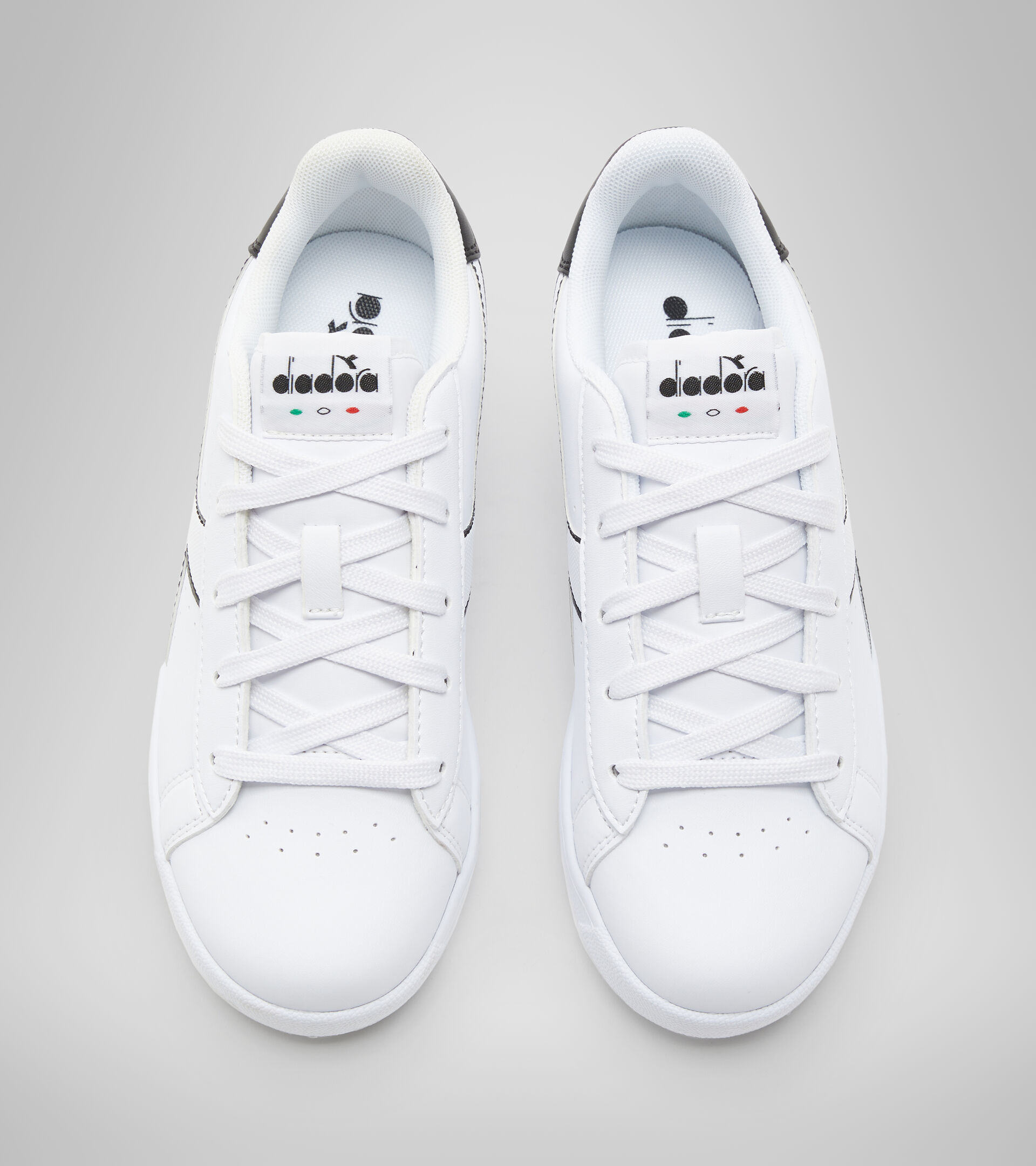 Sports shoes - Youth 8-16 years GAME P GS WHITE/WHITE/BLACK - Diadora