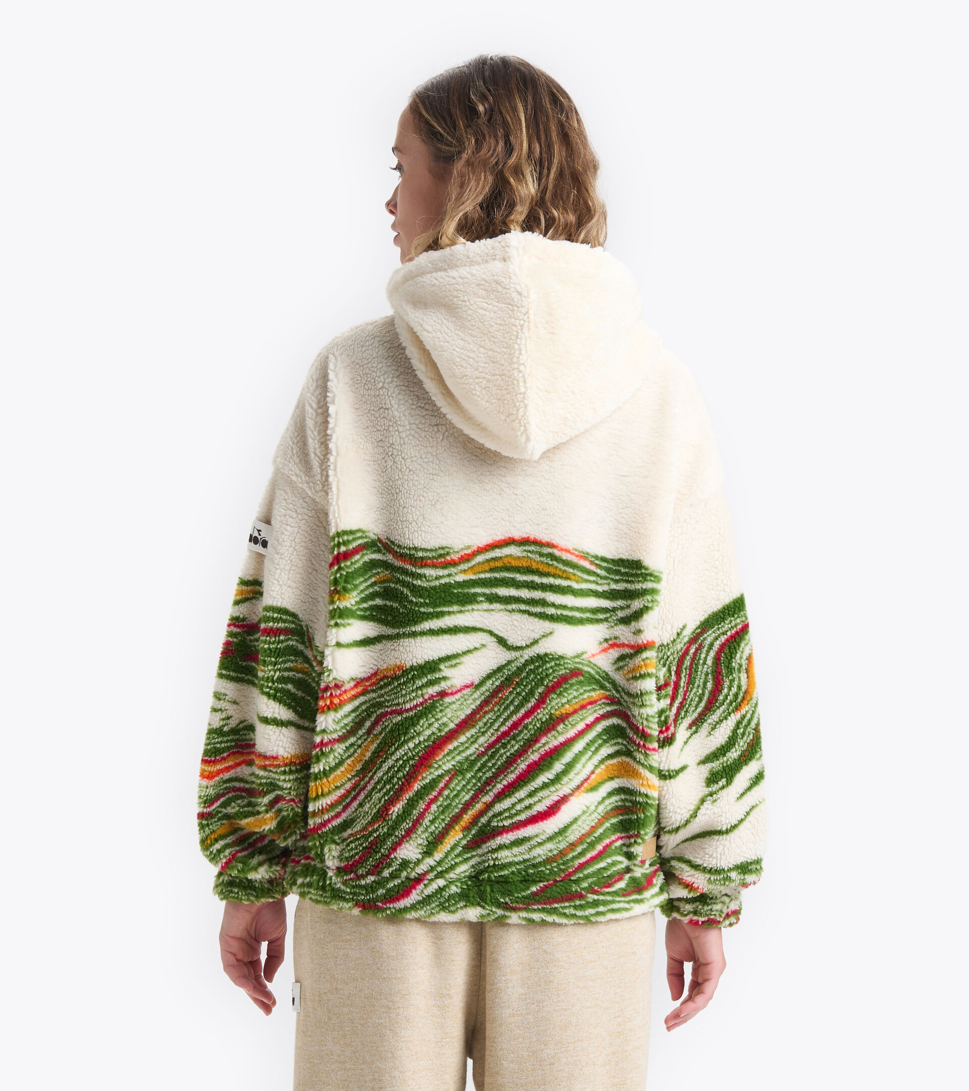 Polar fleece - diadora x Madame L. POLAR FLEECE FZ HOODIE MADAME ANTIQUE WHITE - Diadora