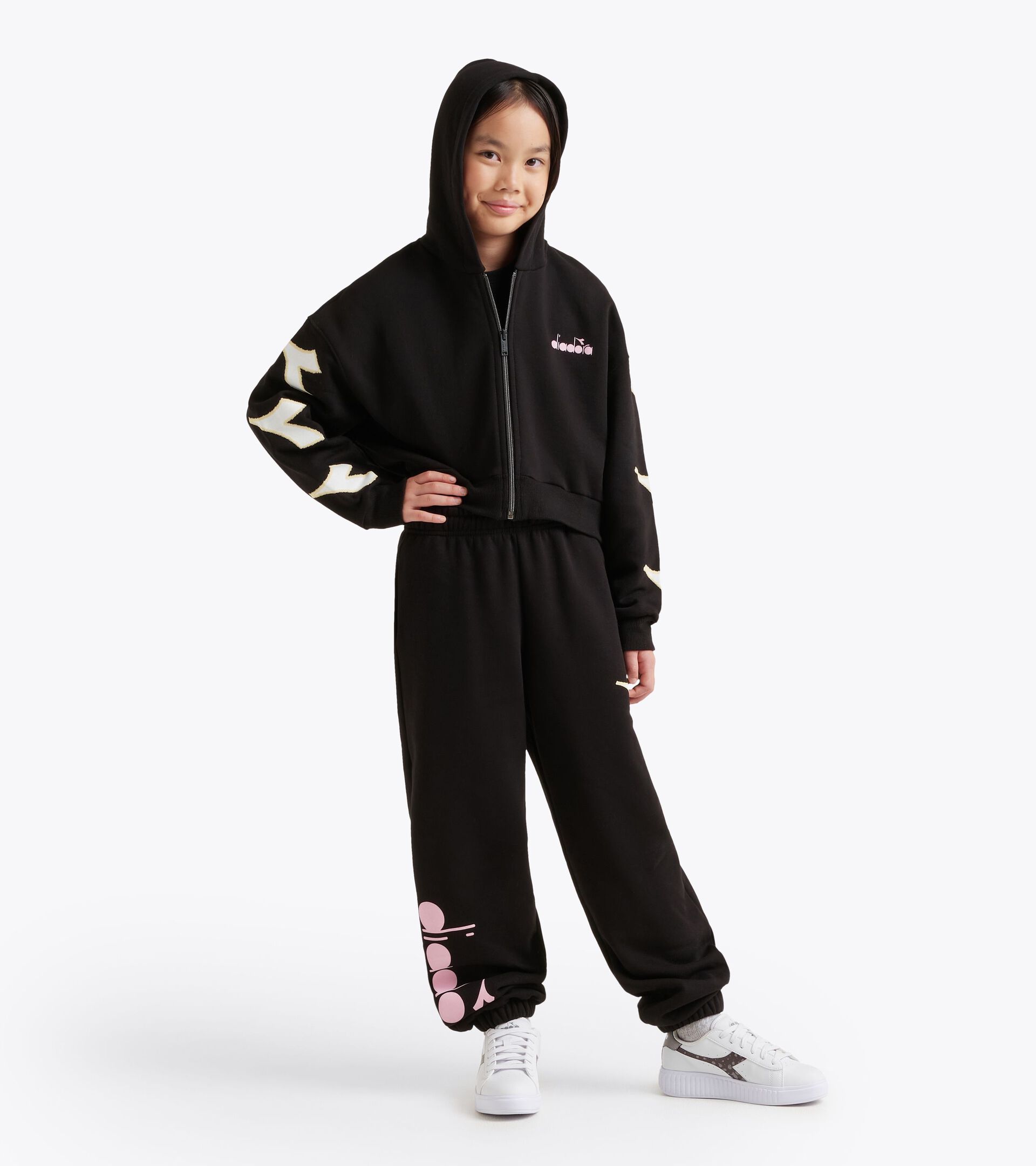 Sudadera con capucha - Niñas/Adolescentes JG. HOODIE FZ WONDERLAND NEGRO - Diadora