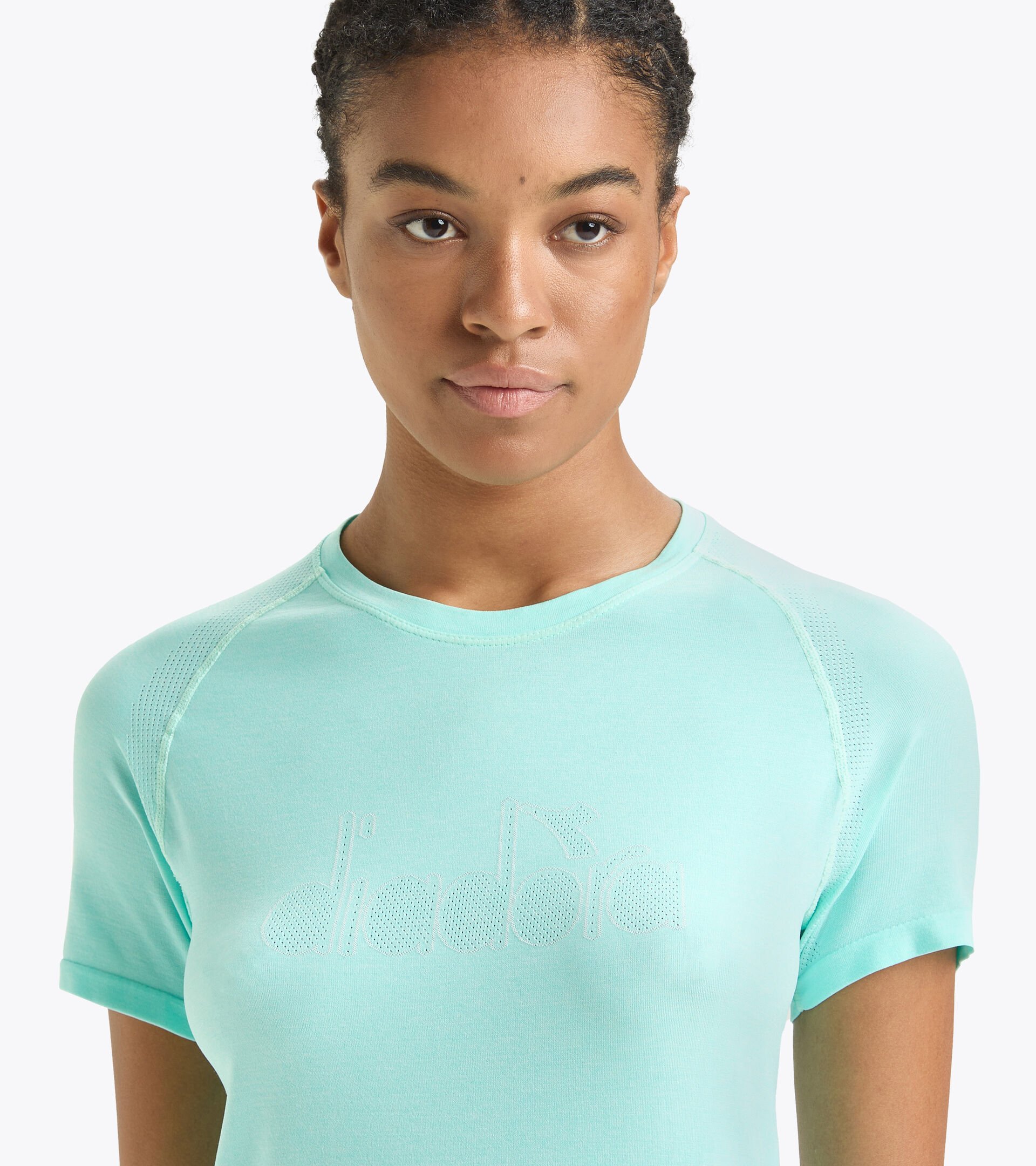 T-shirt de running - Made in Italy - Femme L. SS T-SHIRT SKIN FRIENDLY BLEU ARUBA - Diadora