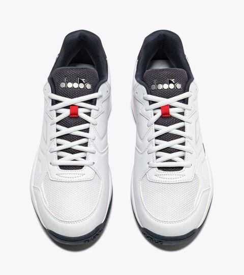 Tennis shoe for firm grounds or clay courts - Entry level - Men&rsquo;s VOLEE 7 WHITE/BLUE CORSAIR - Diadora