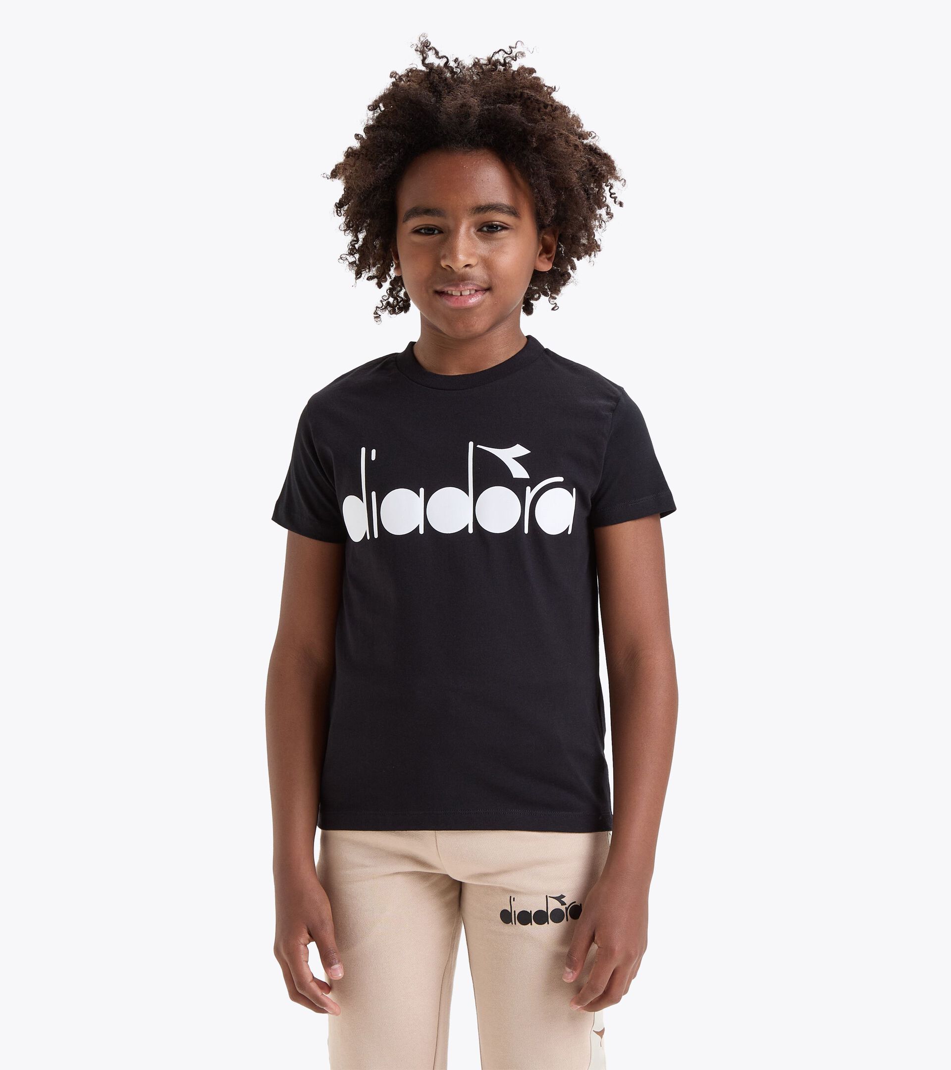 T-shirt 100% cotone - Bambino JB.T-SHIRT SS LOGO NATURE NERO - Diadora