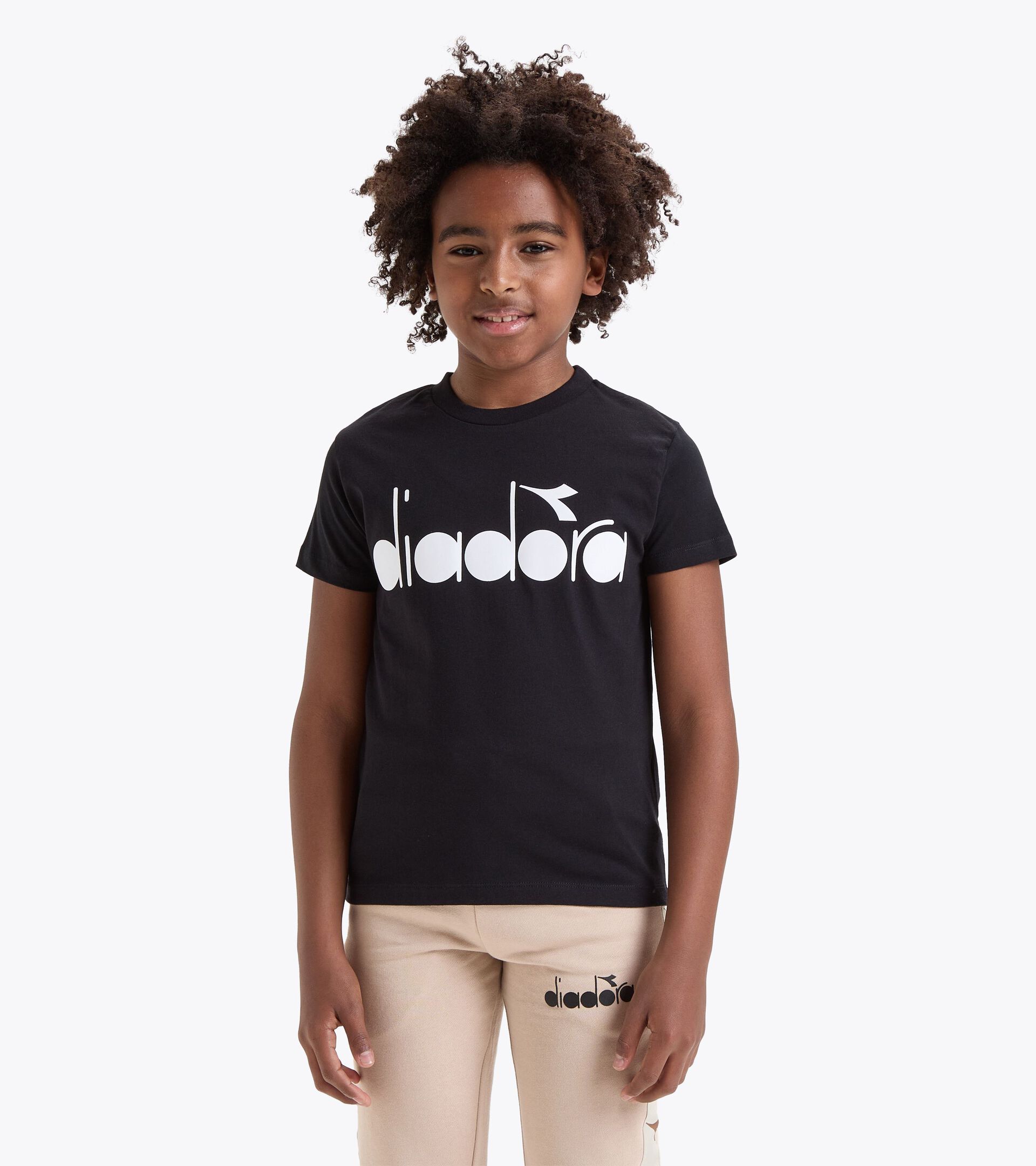 Camiseta de 100 % algodón - Niño JB.T-SHIRT SS LOGO NATURE NEGRO - Diadora