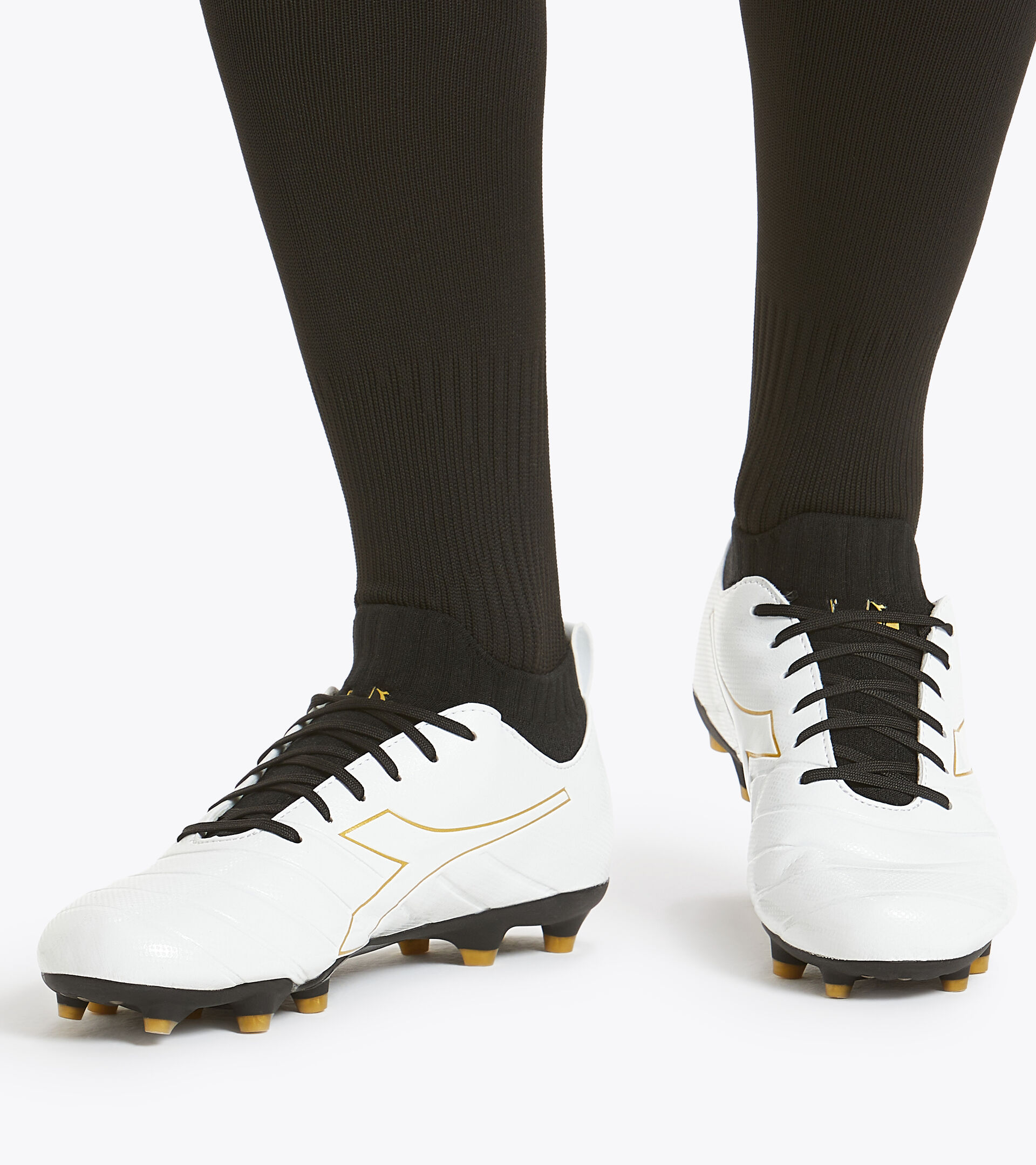 Firm ground football boot BRASIL ELITE R LP12 WHITE/GOLD - Diadora