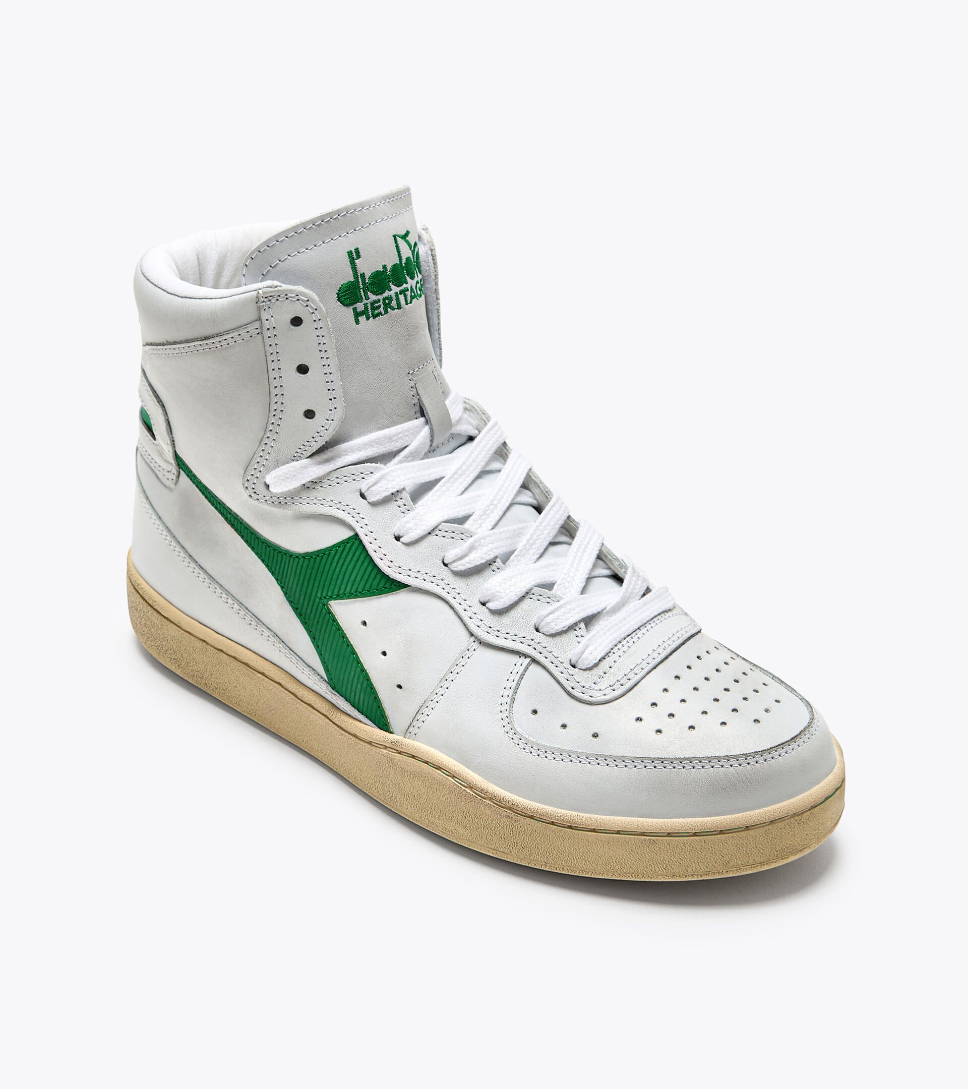 Heritage-Schuh - Unisex MI BASKET USED WHITE/VERDANT GREEN - Diadora