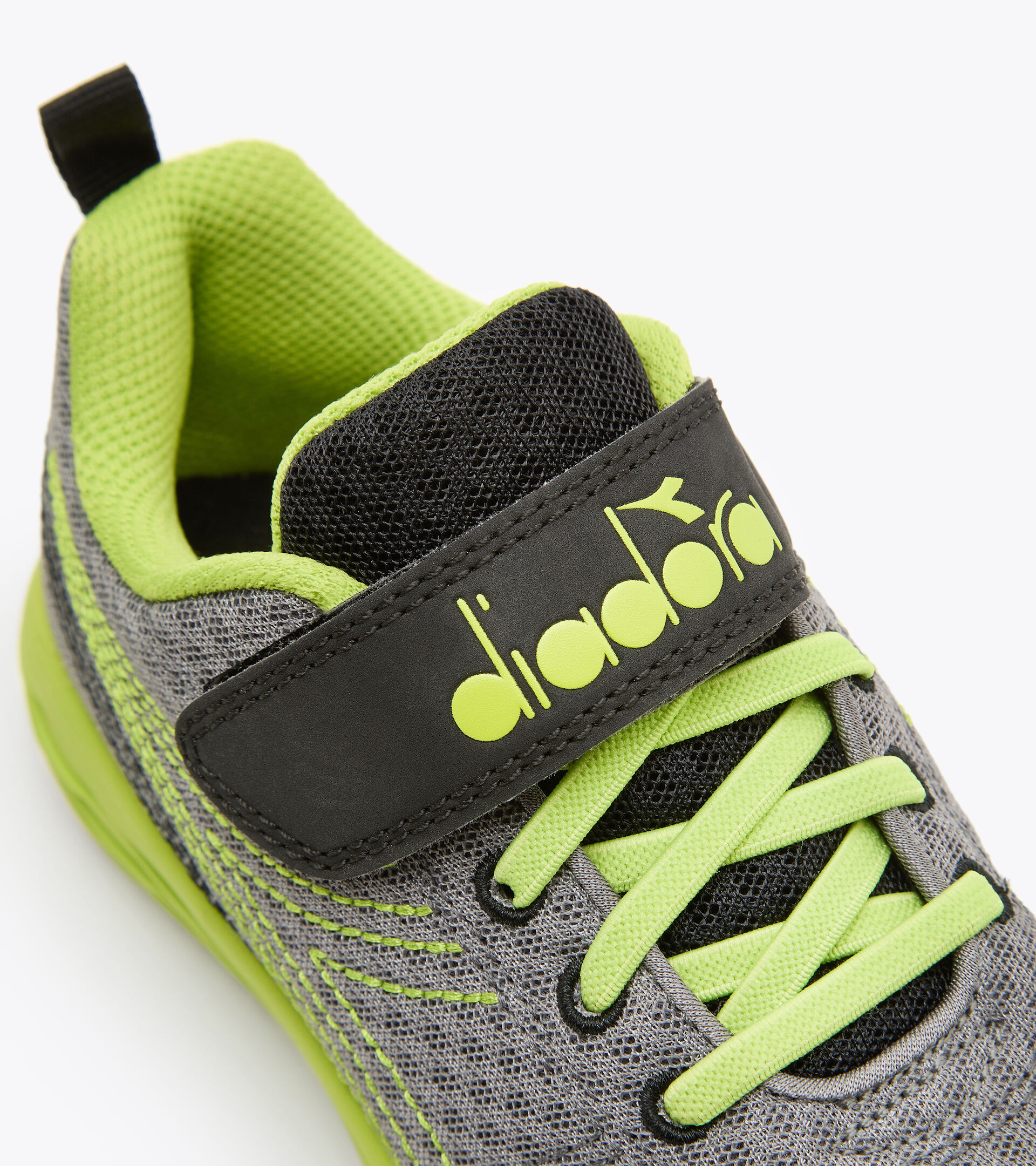 Running shoe - Kids FLAMINGO 6 JR STEEL GRAY/LIME PUNCH - Diadora