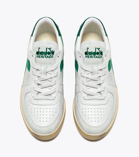 MI BASKET LOW USED, BIANCO/VERDE VERDEGGIANTE Zapatillas Heritage - Unisex MI BASKET LOW USED BIANCO/VERDE VERDEGGIANTE - Diadora