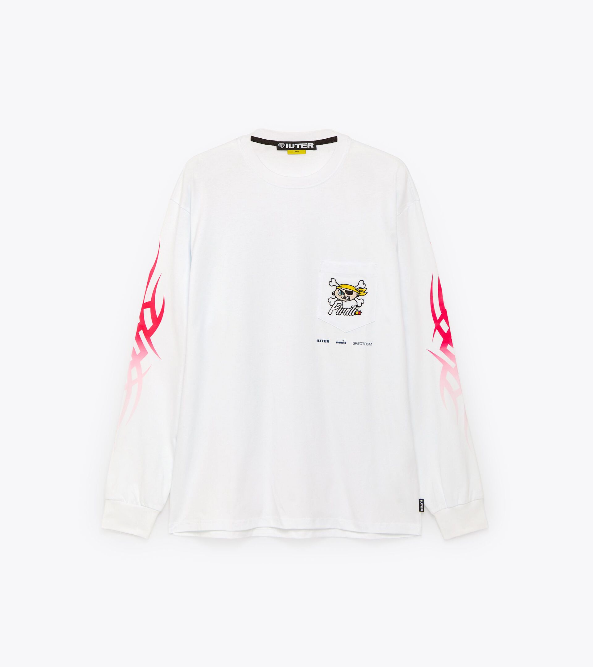 IUTER x diadora x SPECTRUM - Gender neutral T-shirt T-SHIRT LS PIRATI OPTICAL WHITE - Diadora