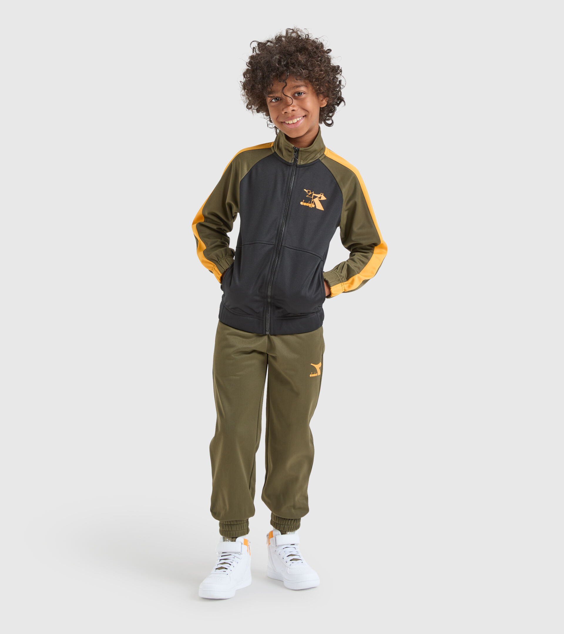 Sports tracksuit - Boys JB.TRACKSUIT FZ TWISTER KIWI GREEN - Diadora