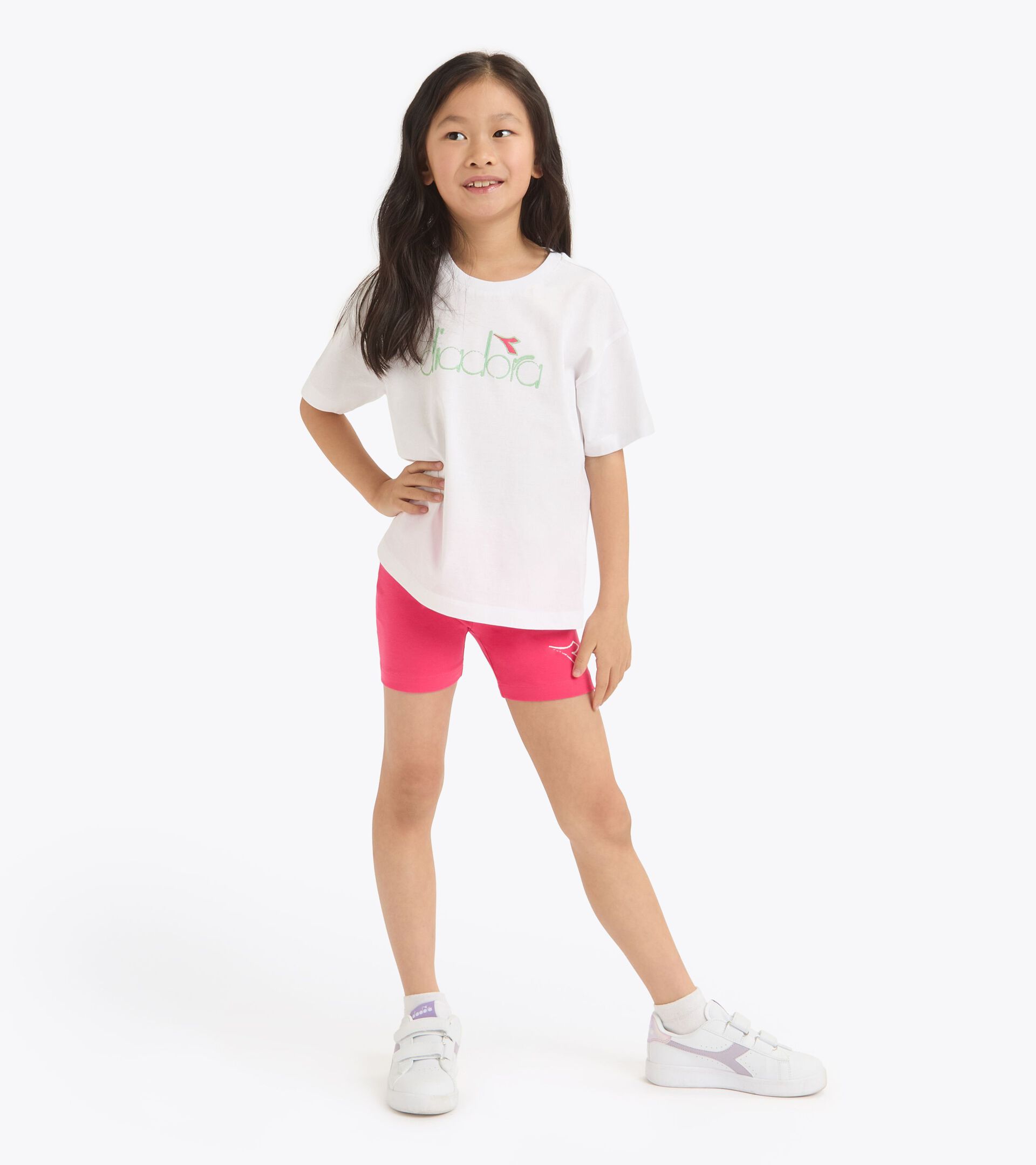 Sports set - T-shirt and shorts - Girls JG. SET ESSENTIAL SPORTS SS OPTICAL WHITE - Diadora