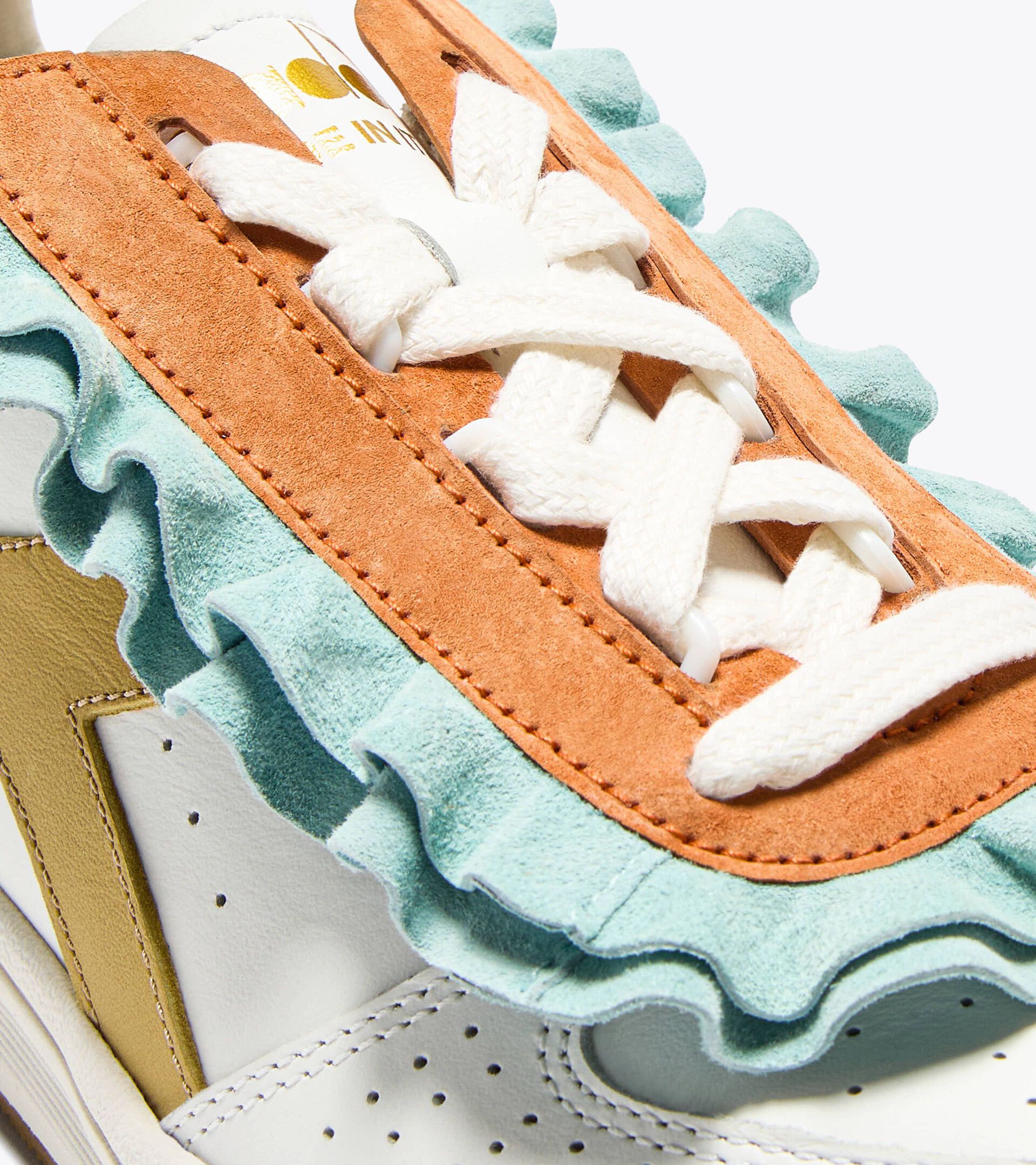 Sneakers Heritage en cuir - Femme B.ELITE ROUGE WN BIANCO/ARANCIO - Diadora