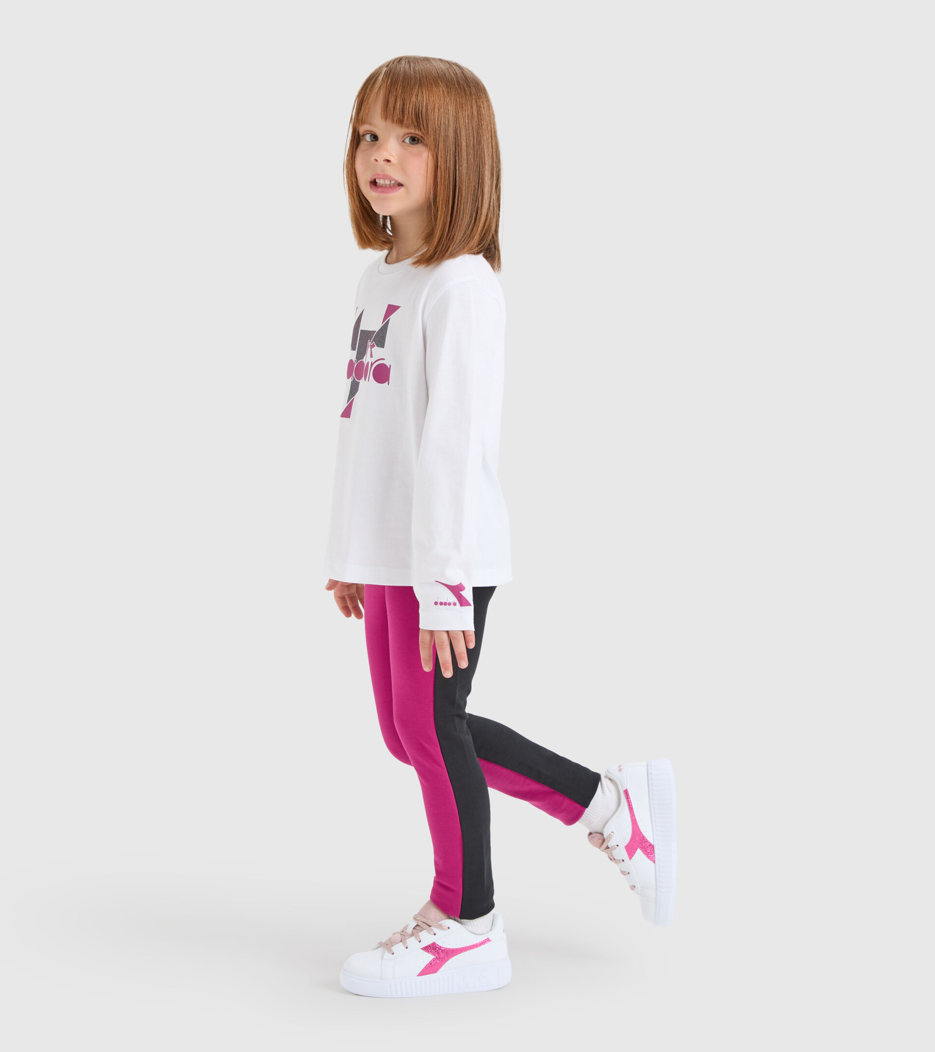 Long-sleeved T-shirt - Girls JG.T-SHIRT LS GLEE OPTICAL WHITE - Diadora