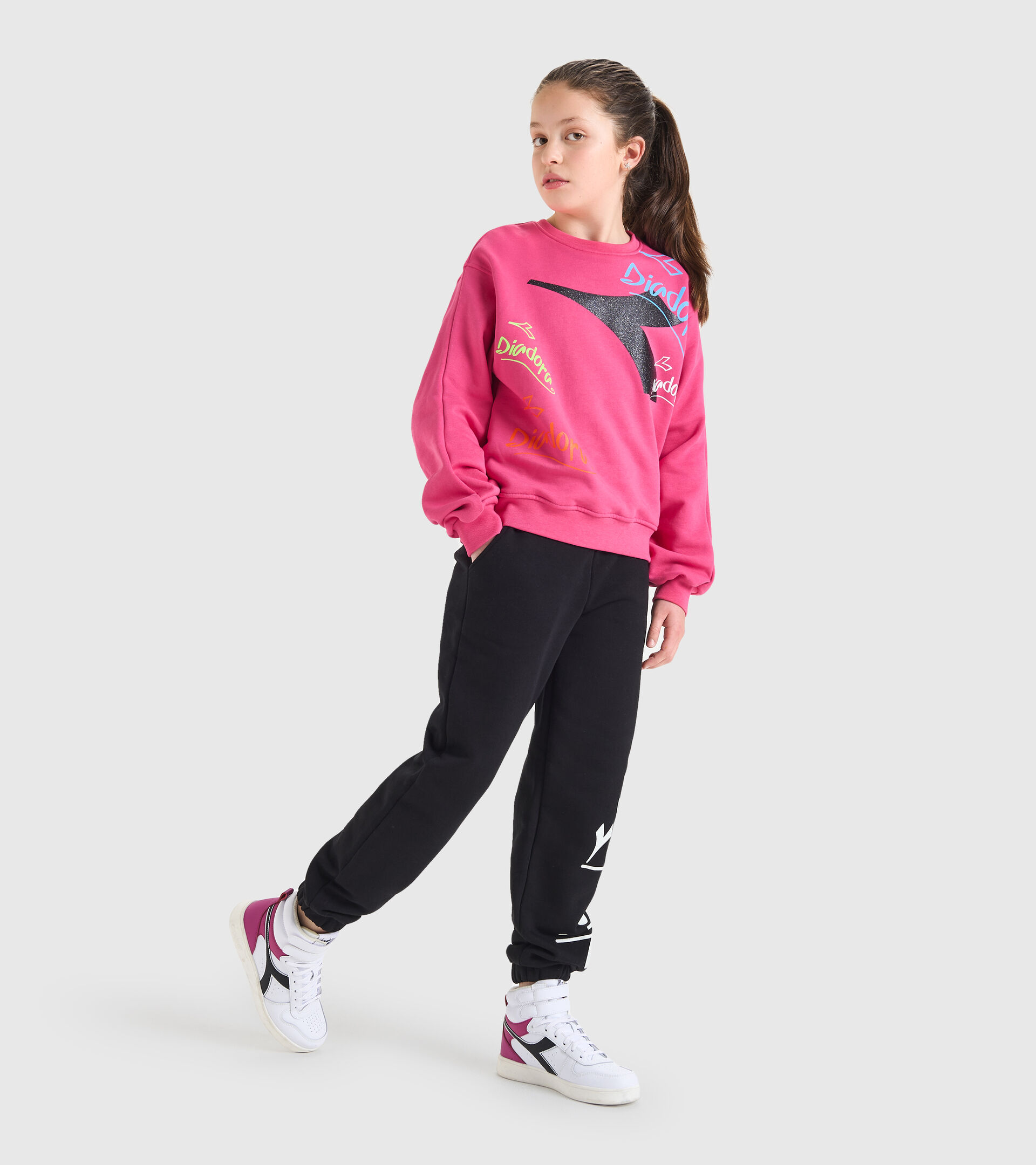 Survêtement coupe relax - Fille JG.PANTS CUFF D NOIR - Diadora