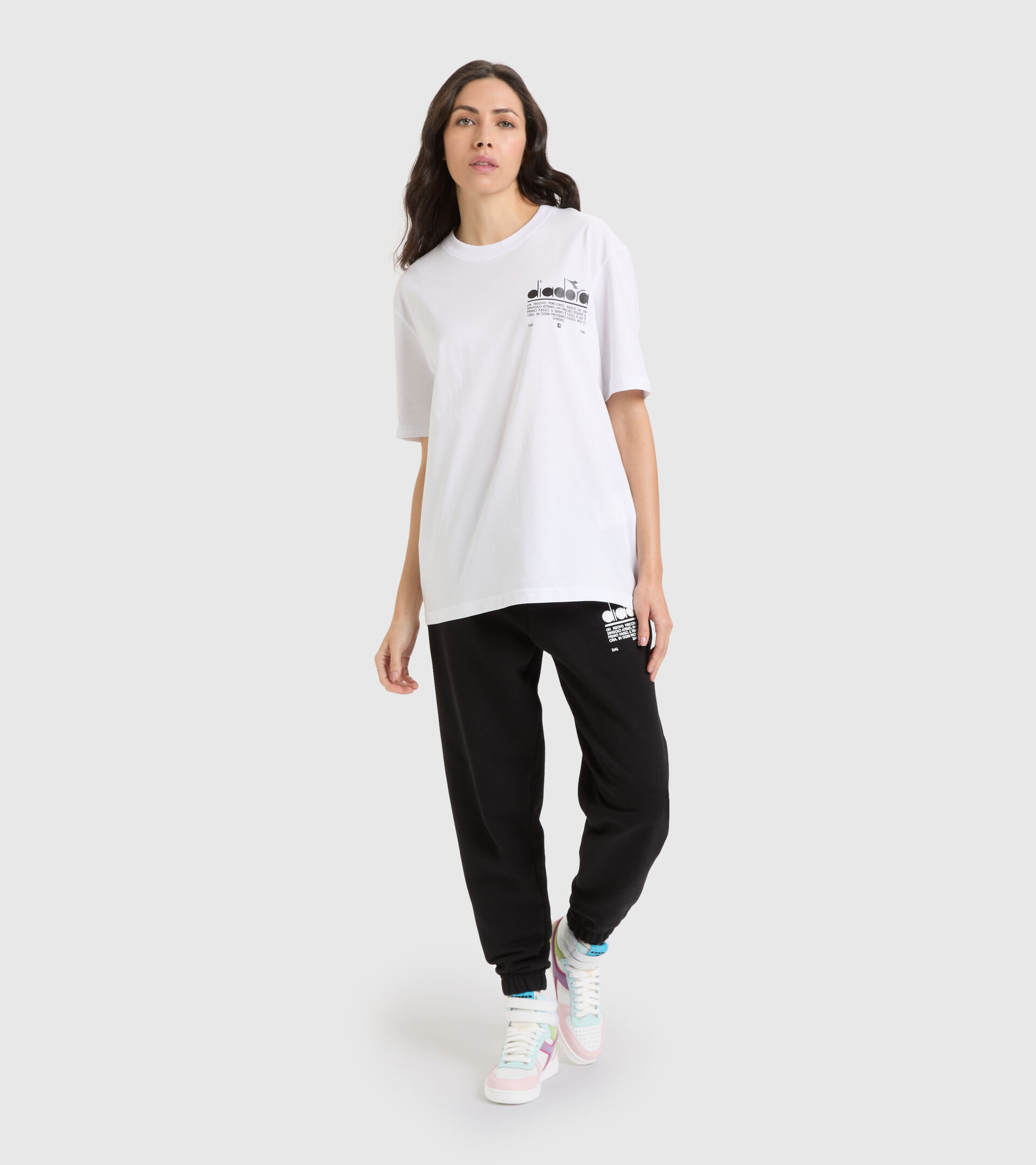 Cotton t-shirt - Unisex T-SHIRT SS MANIFESTO OPTICAL WHITE - Diadora