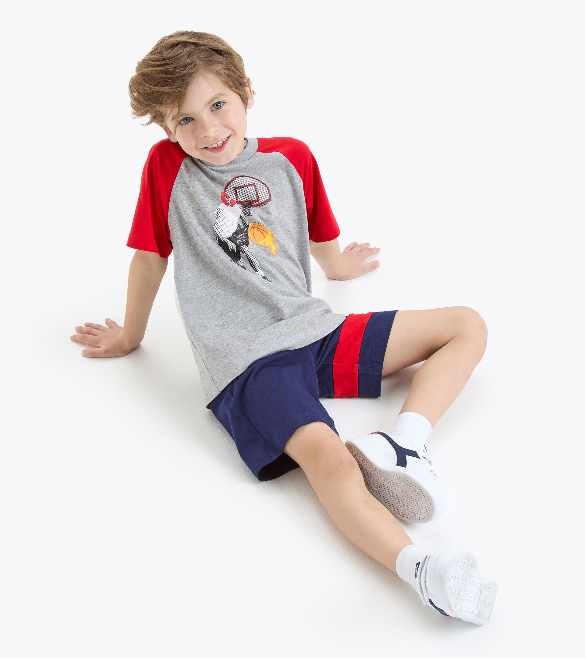 Sport set - Boys JB.SET SS SPORT ART LIGHT MIDDLE GRAY MELANGE - Diadora