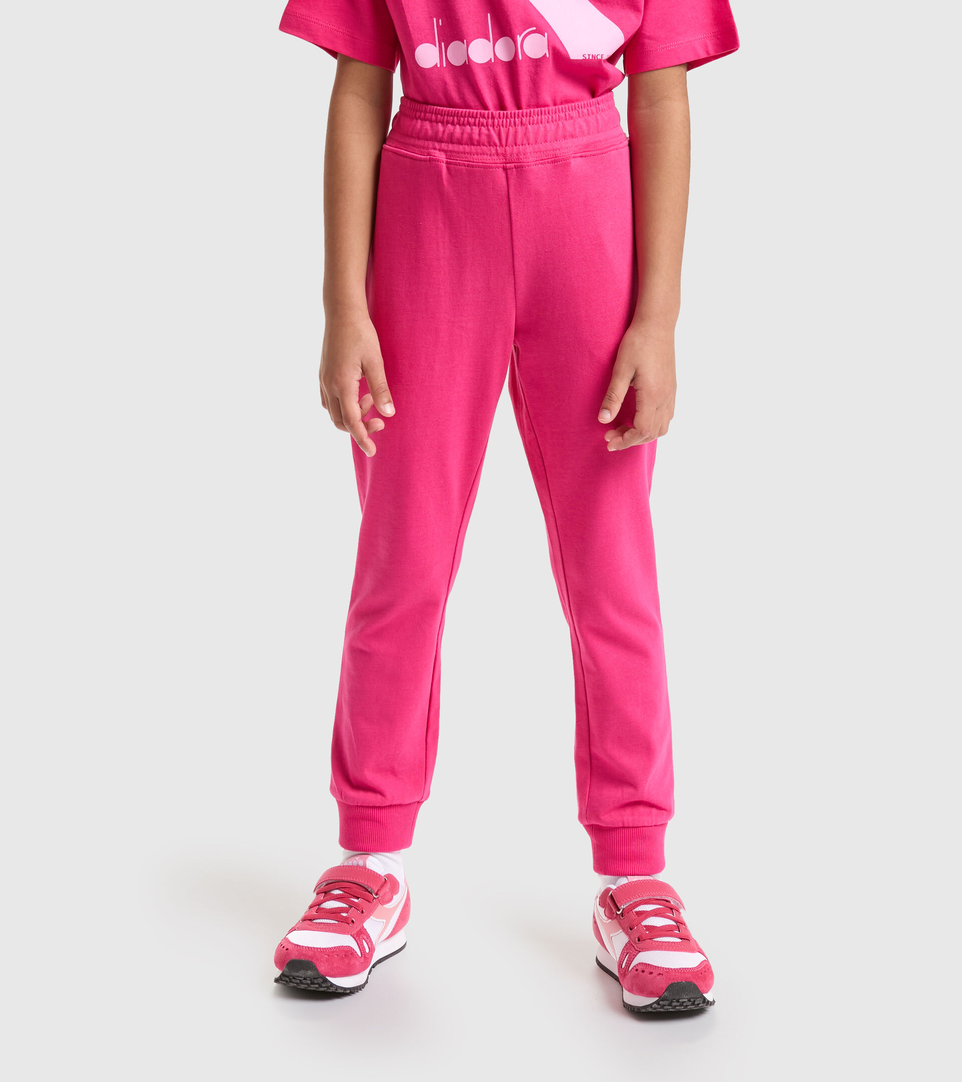 Cotton sports trousers - Unisex JU.CUFF PANTS RAINBOW SHOCKING PINK - Diadora