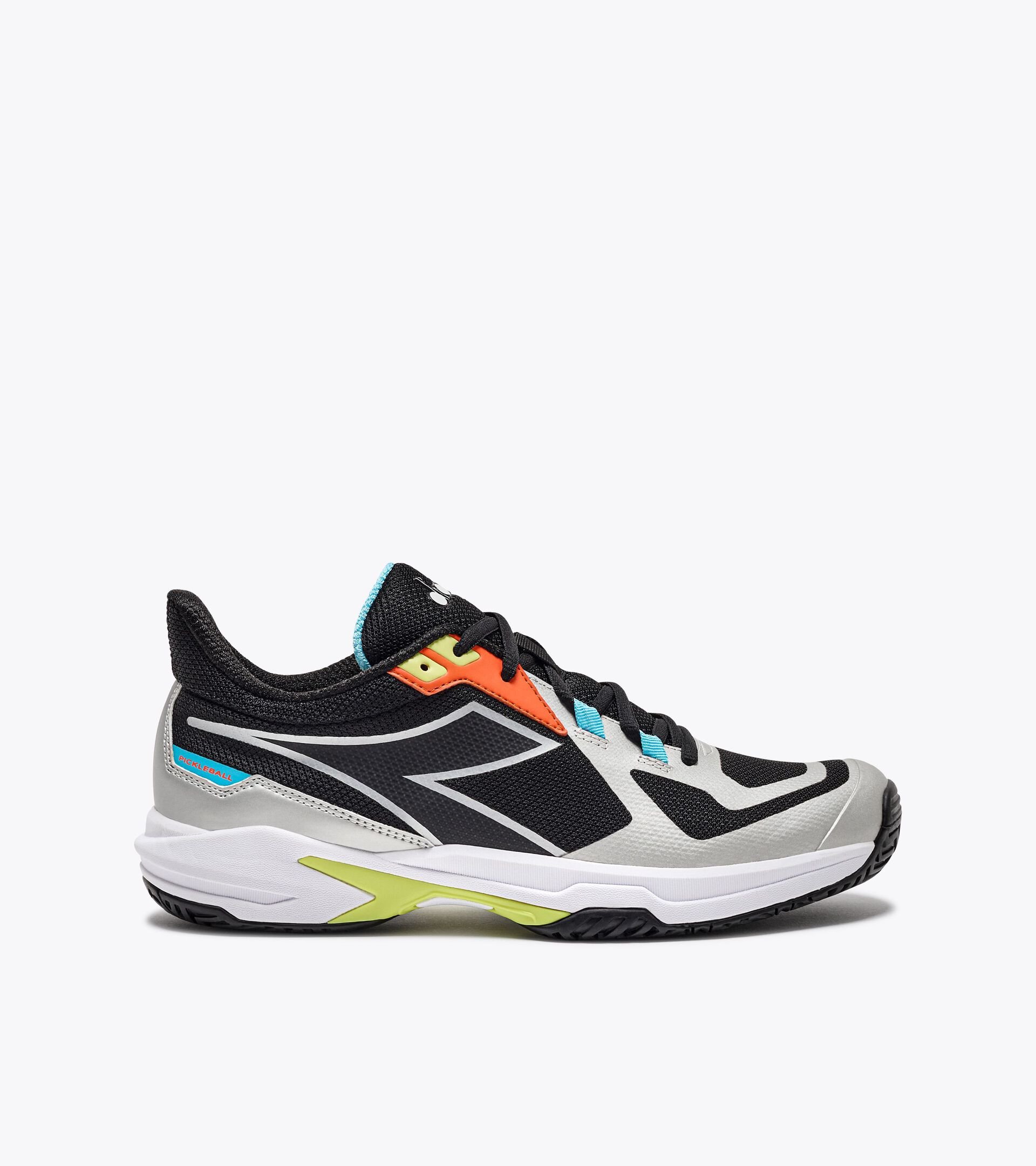 Pickleball shoes for hard surfaces or clay courts - Men TROFEO 2 AG PKL BLACK/SILVER/DAIQUIRI GREEN - Diadora