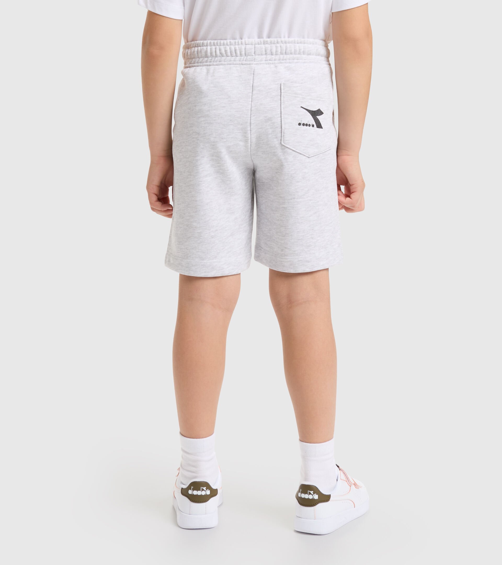 Sports shorts - Boys JB.BERMUDA DIADORA FC SUPER WHITE/LIGHT GRAY MELANGE - Diadora