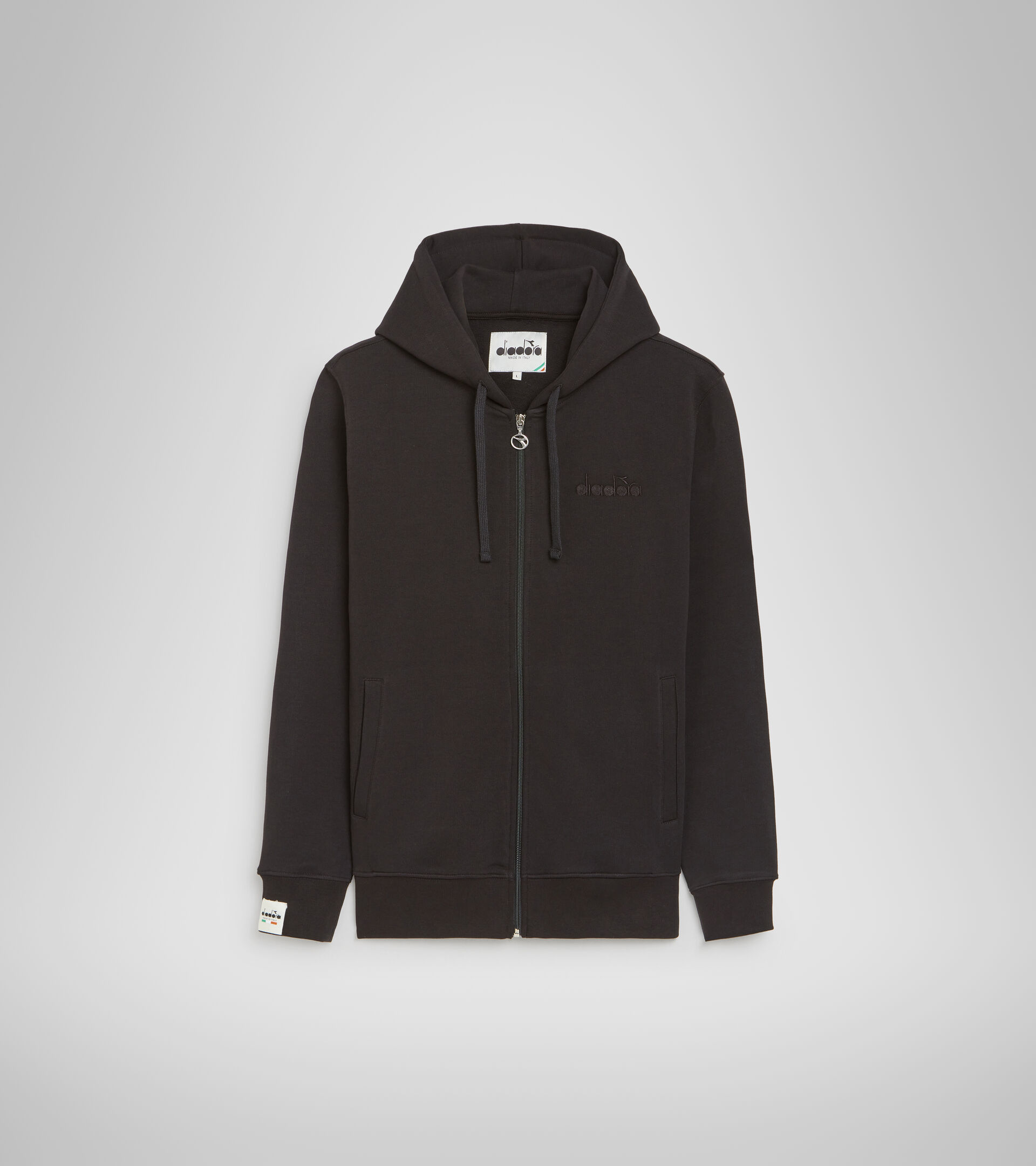 Hooded sweatshirt - Made in Italy - Men HOODIE FZ MII BLACK - Diadora