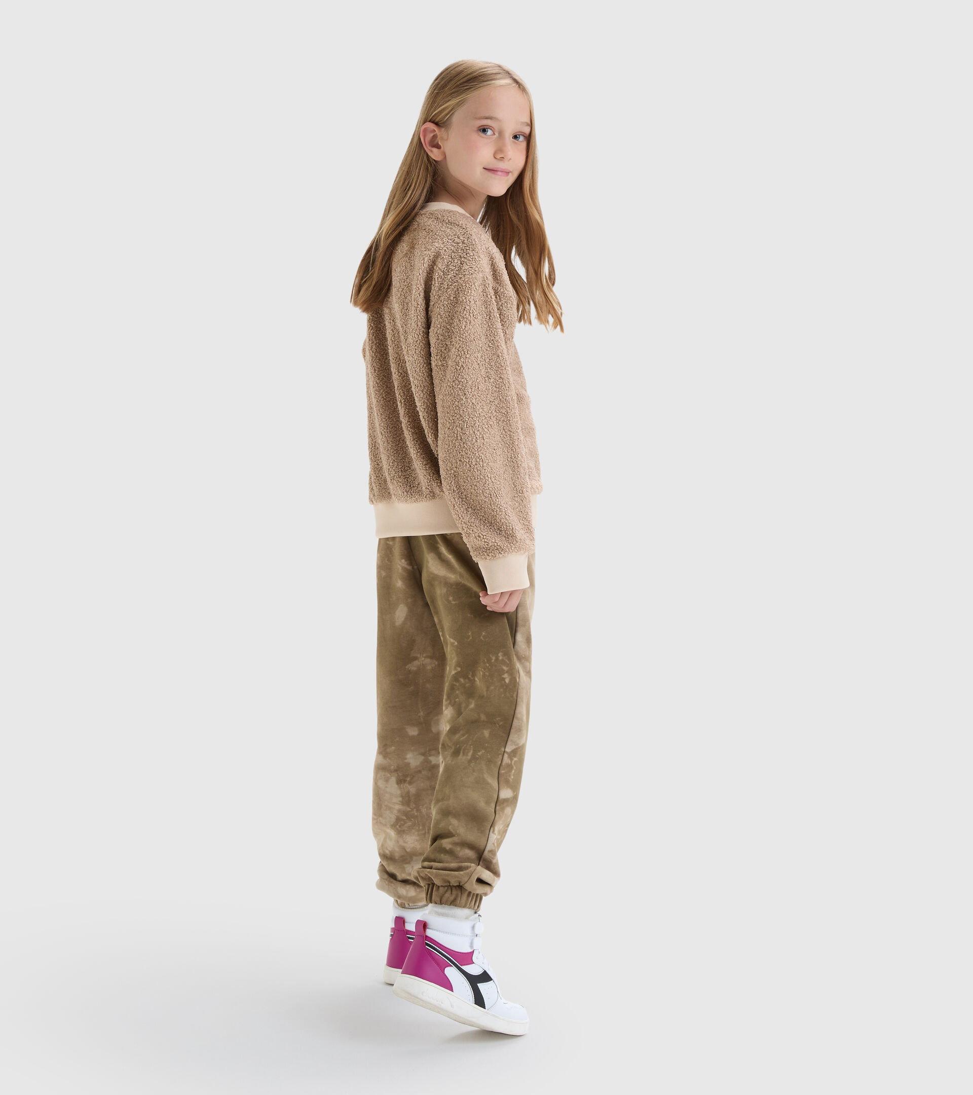 Felpa Teddy - Bambina JG.SWEAT CREW TEDDY D CREMA GIALLO - Diadora