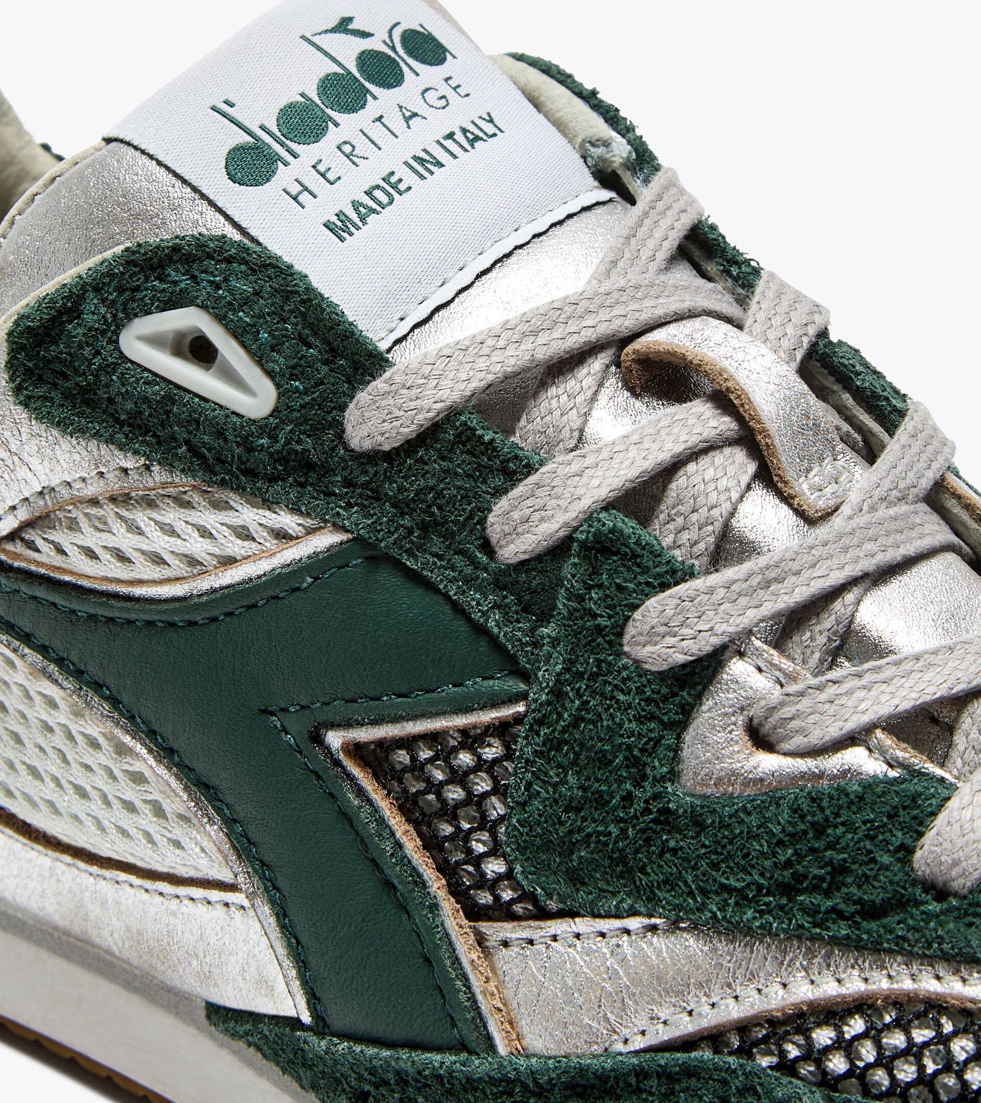 Low-profile Heritage sneaker - Made in Italy - All-gender EQUIPE REVENGE ITALIA USED GREEN TREKKING - Diadora