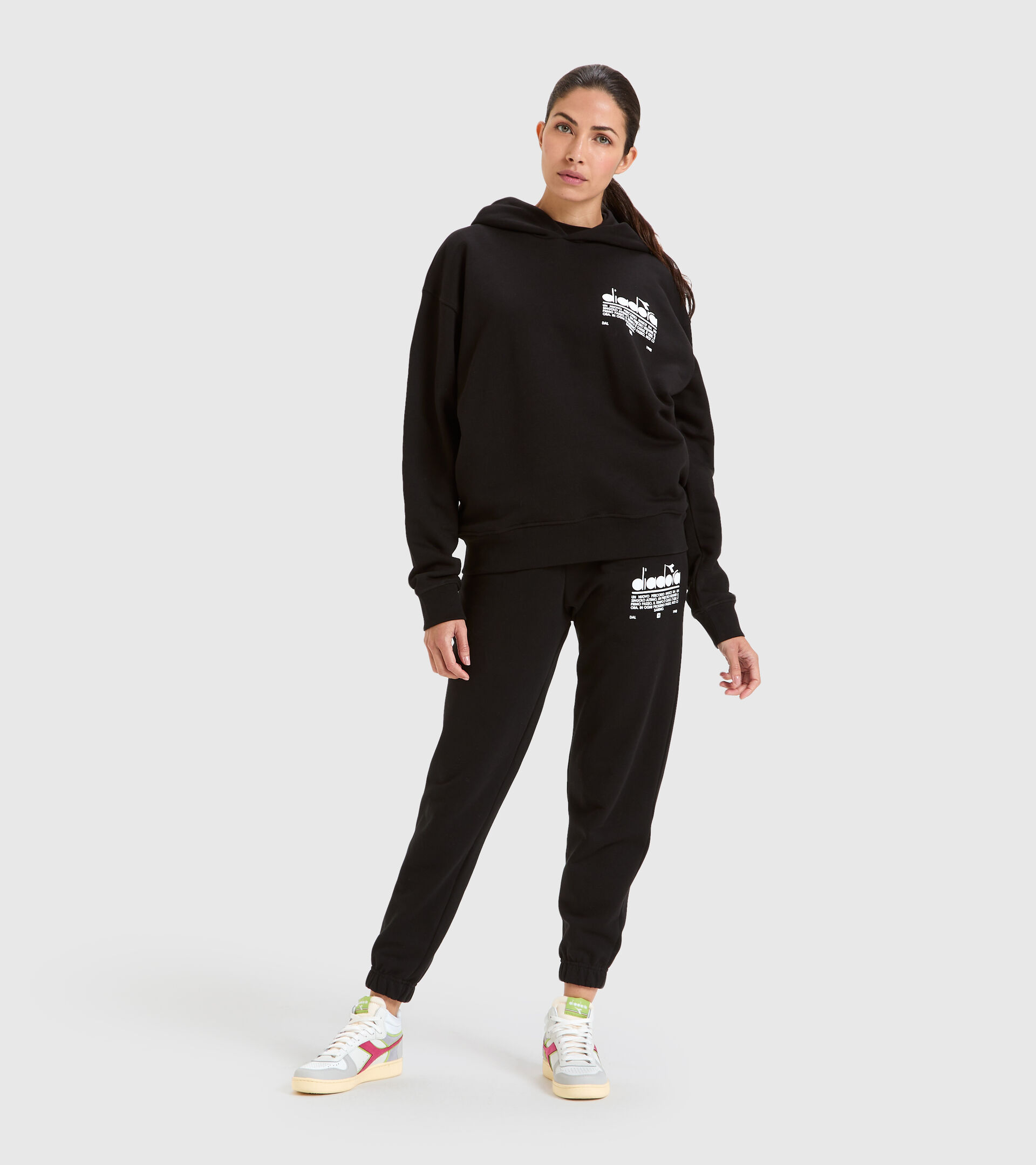 Organic cotton hoodie - Unisex HOODIE MANIFESTO BLACK - Diadora