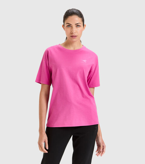 Cotton sports T-shirt - Women L.T-SHIRT SS CHROMIA PINK IBIS - Diadora