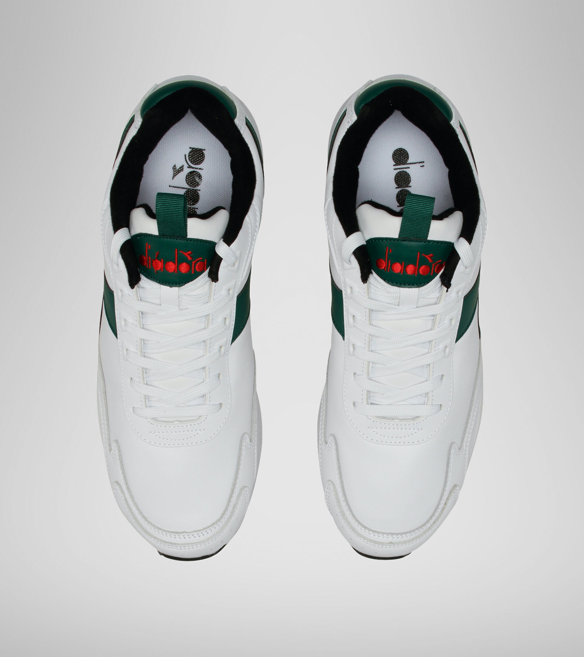 Sports shoe - Unisex DISTANCE 280 LEATHER WHITE/GREEN EVERGREEN - Diadora