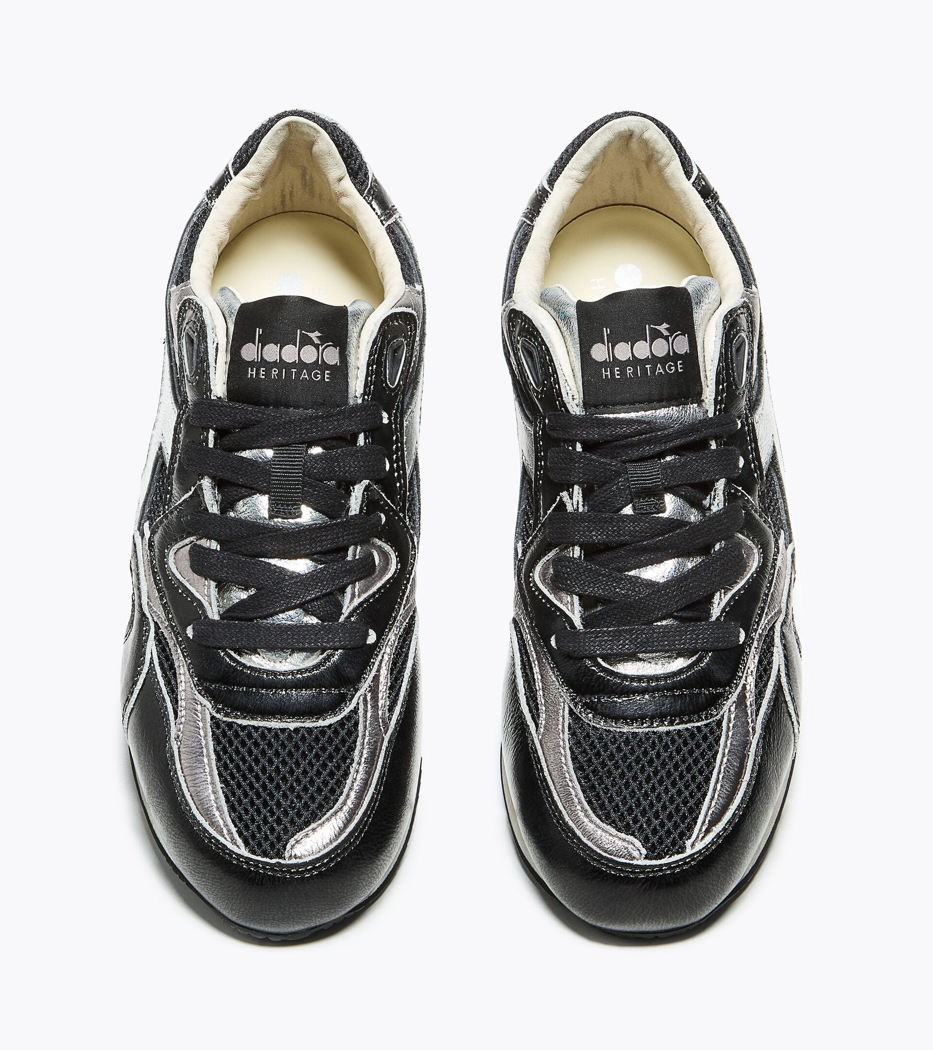Sneaker Heritage aus laminiertem Leder - Low Profile - Damen EQUIPE REVENGE METAL WN SCHWARZ - Diadora