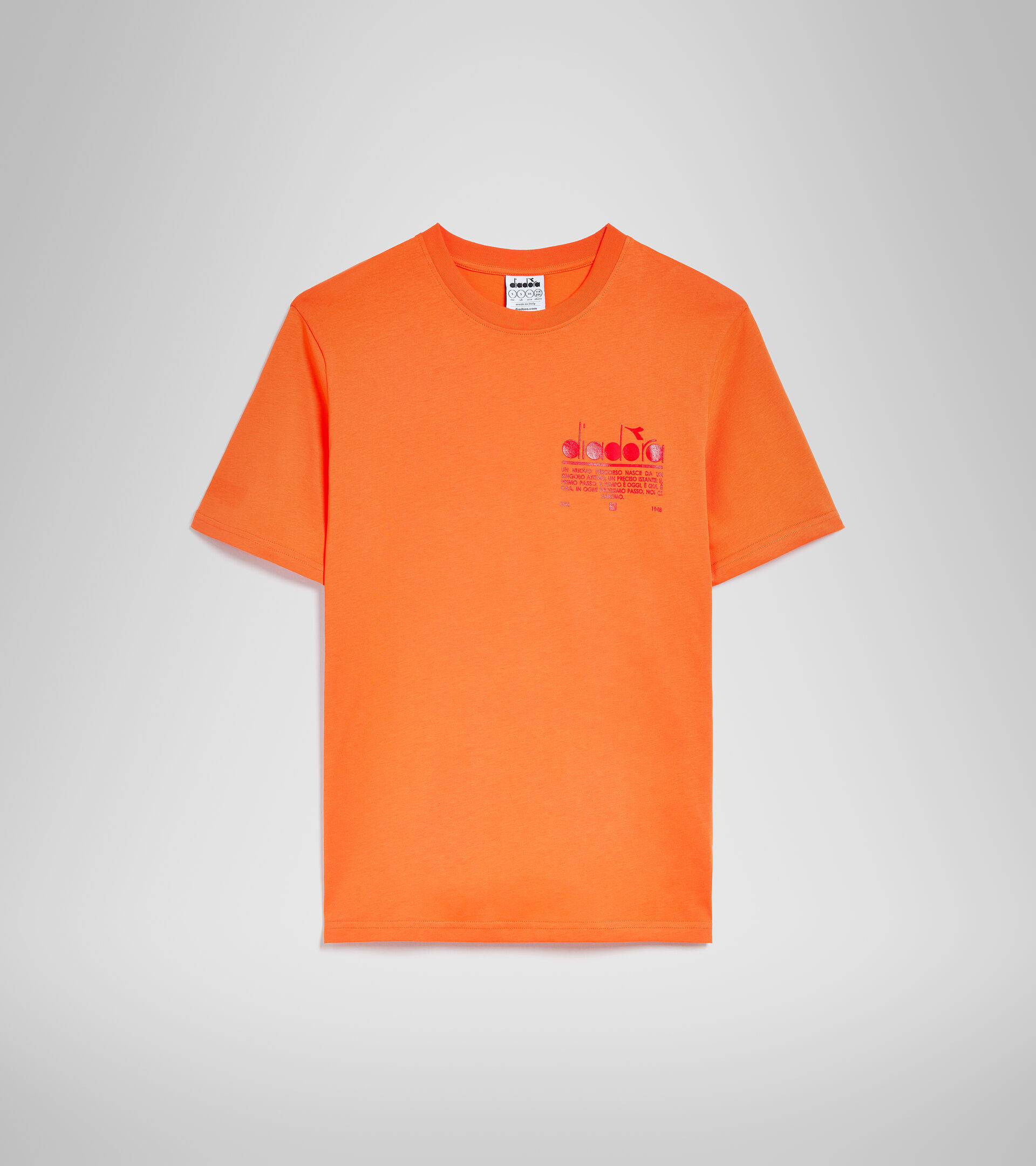 Camiseta de algodón organico - Unisex T-SHIRT SS MANIFESTO NARANJA BERMELLON - Diadora