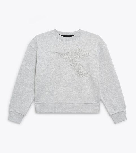 Sudadera de cuello redondo - Niñas/Adolescentes JG. SWEATSHIRT RHINESTONE GRIS MEDIO CLARO MEZCLA - Diadora