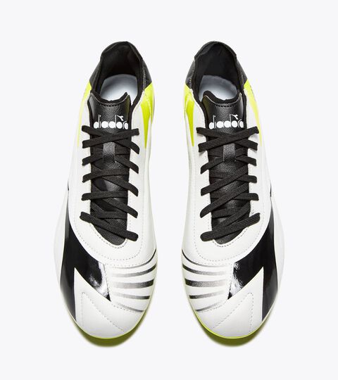 Leather calcio boots for firm grounds - All-gender MAXIMUS ICON LT SLP12 BLACK/WHITE/YELLOW FL DD - Diadora