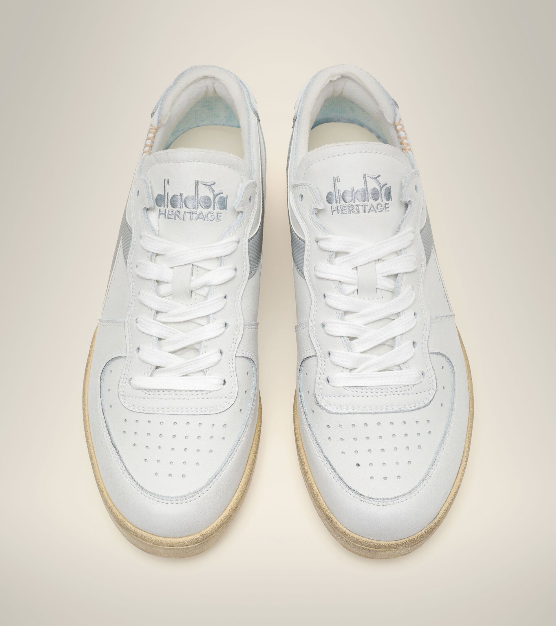 Scarpa Heritage - Unisex MI BASKET ROW CUT BIANCO/GRIGIO AURORA - Diadora