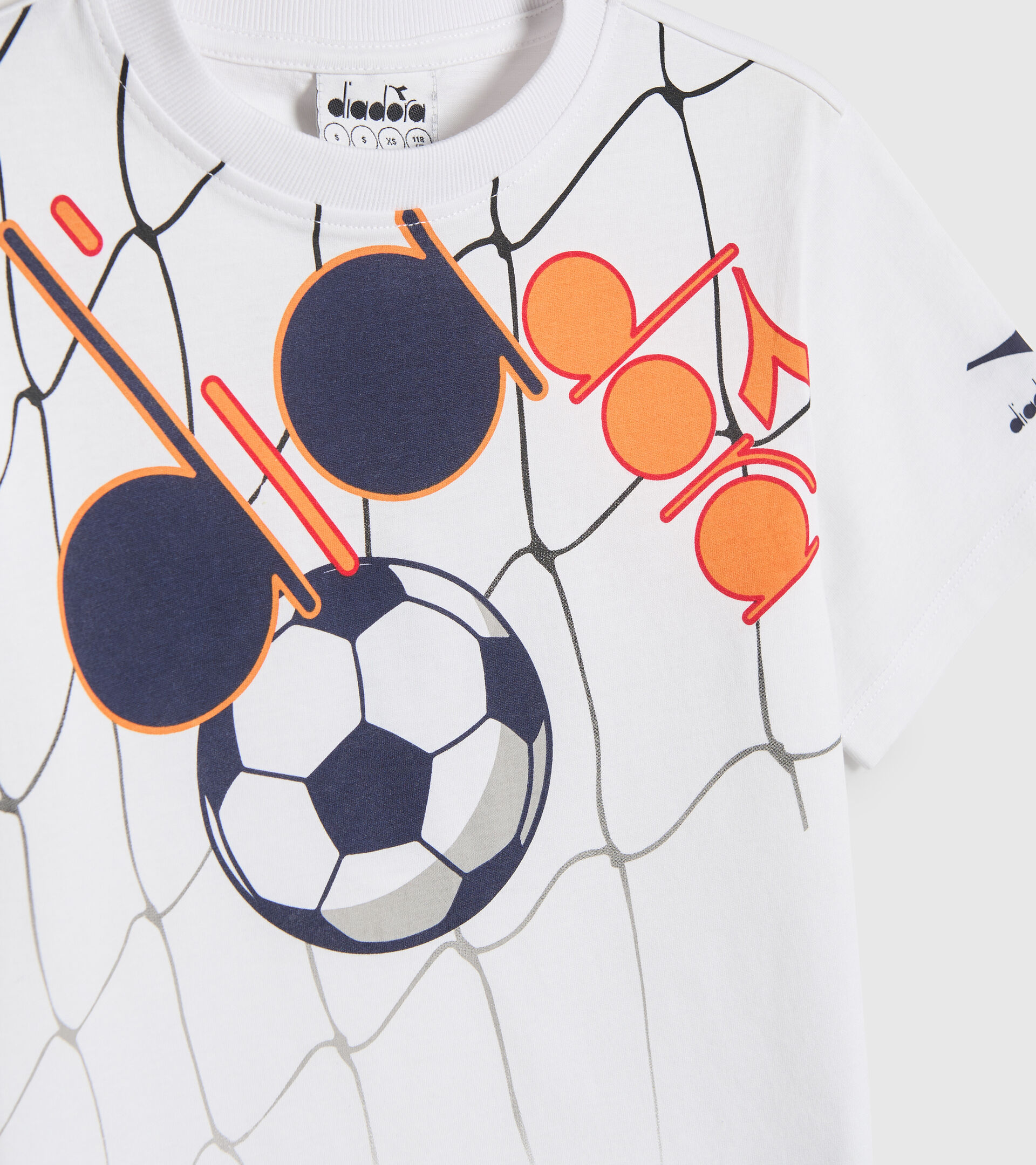 Cotton sports T-shirt - Boy’s JB.T-SHIRT SS DIADORA FC OPTICAL WHITE - Diadora