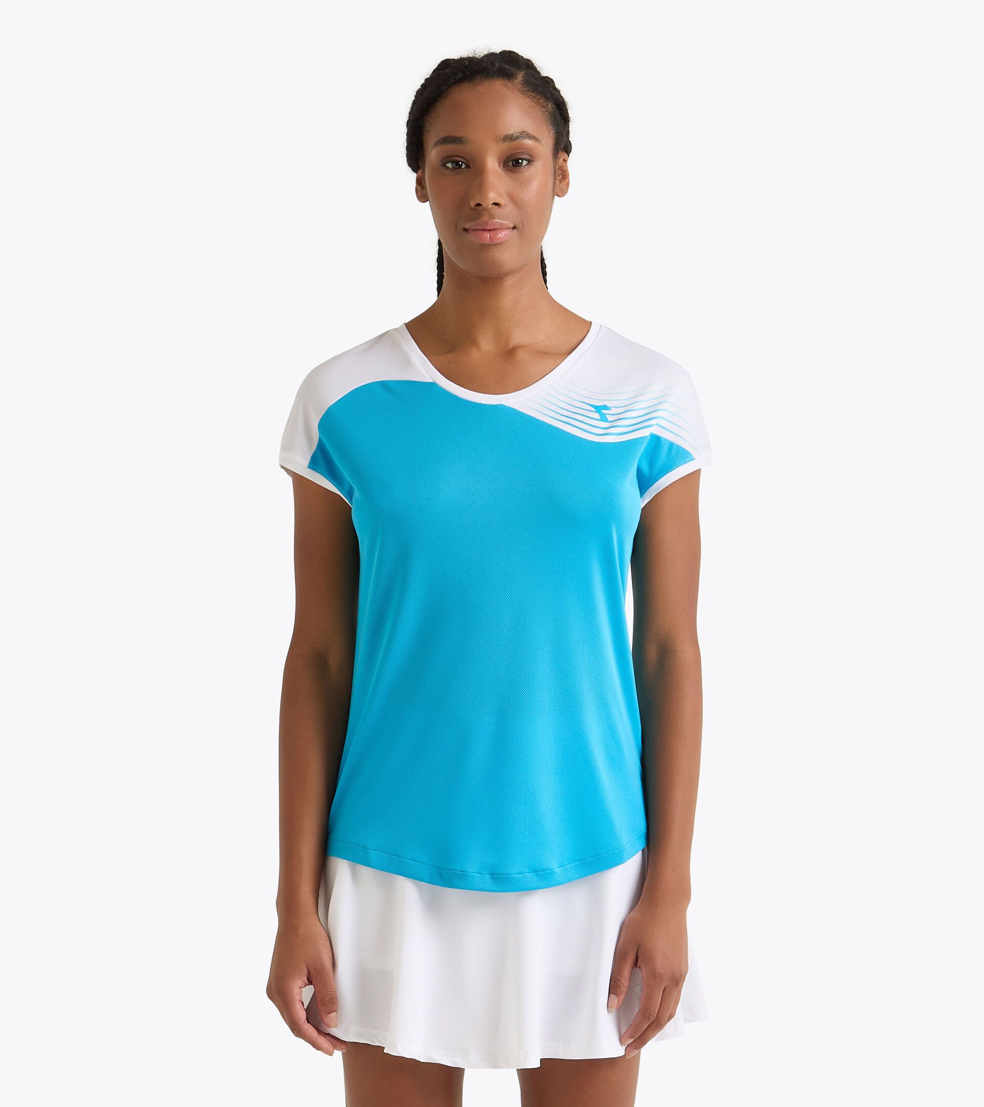 Tennis-T-Shirt - Damen L. T-SHIRT COURT KONIGSBLAU FLUO - Diadora
