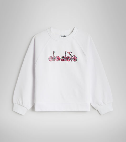 JG.SWEAT BLOSSOM, OPTICAL WHITE Cotton sports sweatshirt - Girls JG.SWEAT BLOSSOM OPTICAL WHITE - Diadora