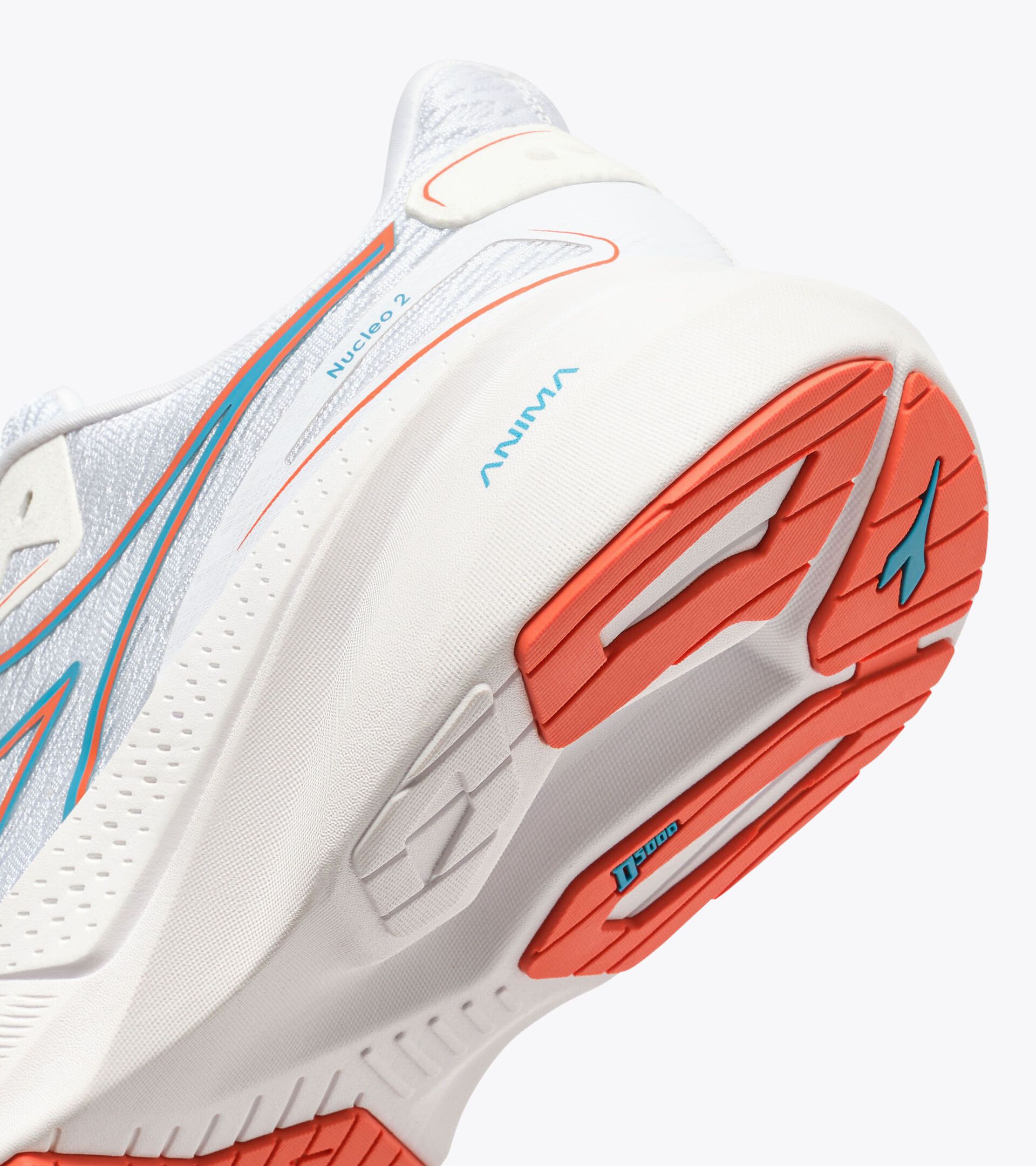 Running shoe - Comfort and stability - Men's NUCLEO 2 WHITE/ORANGE NASTURTIUM - Diadora